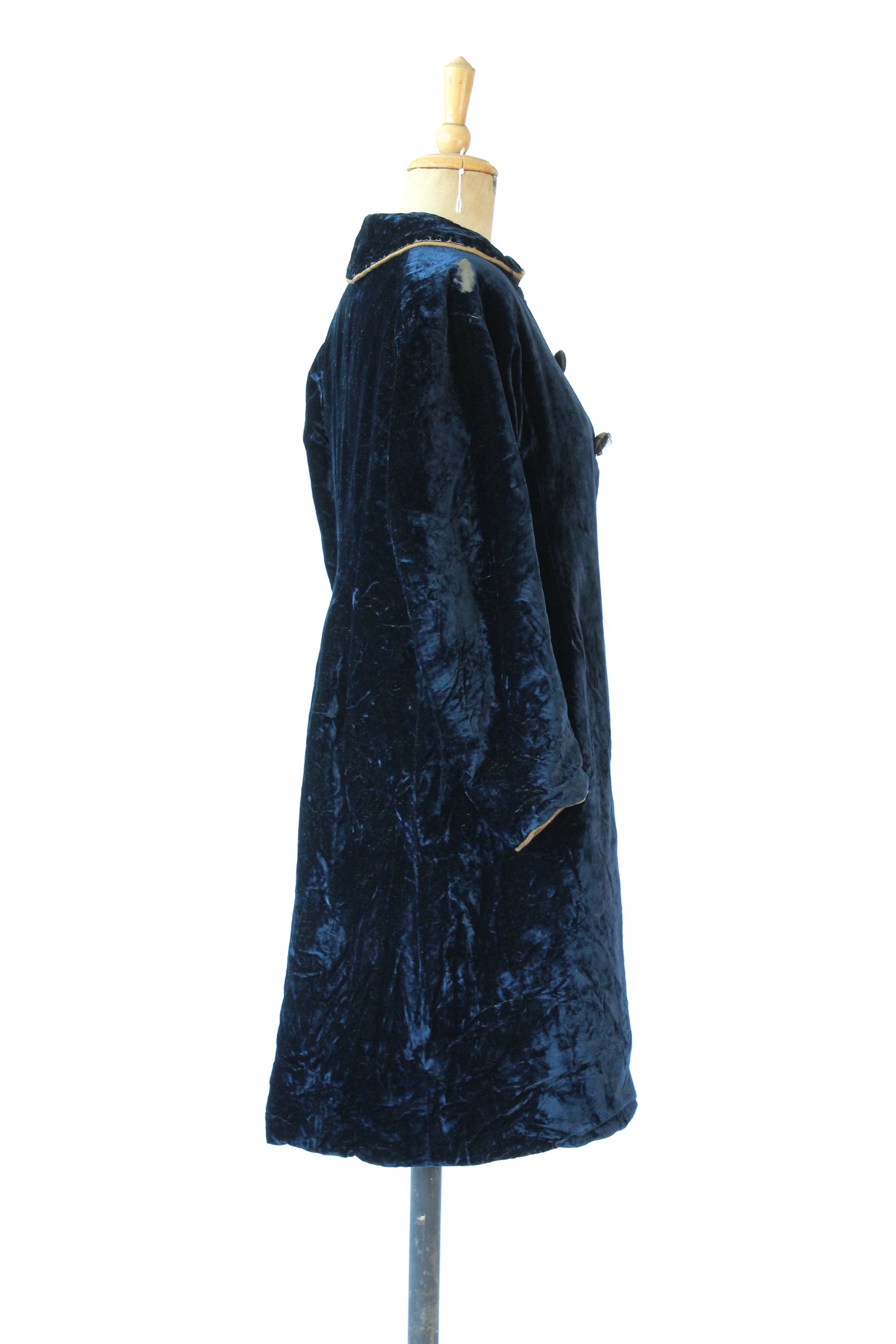 Antique Blue Velvet Coat // Size XS/S