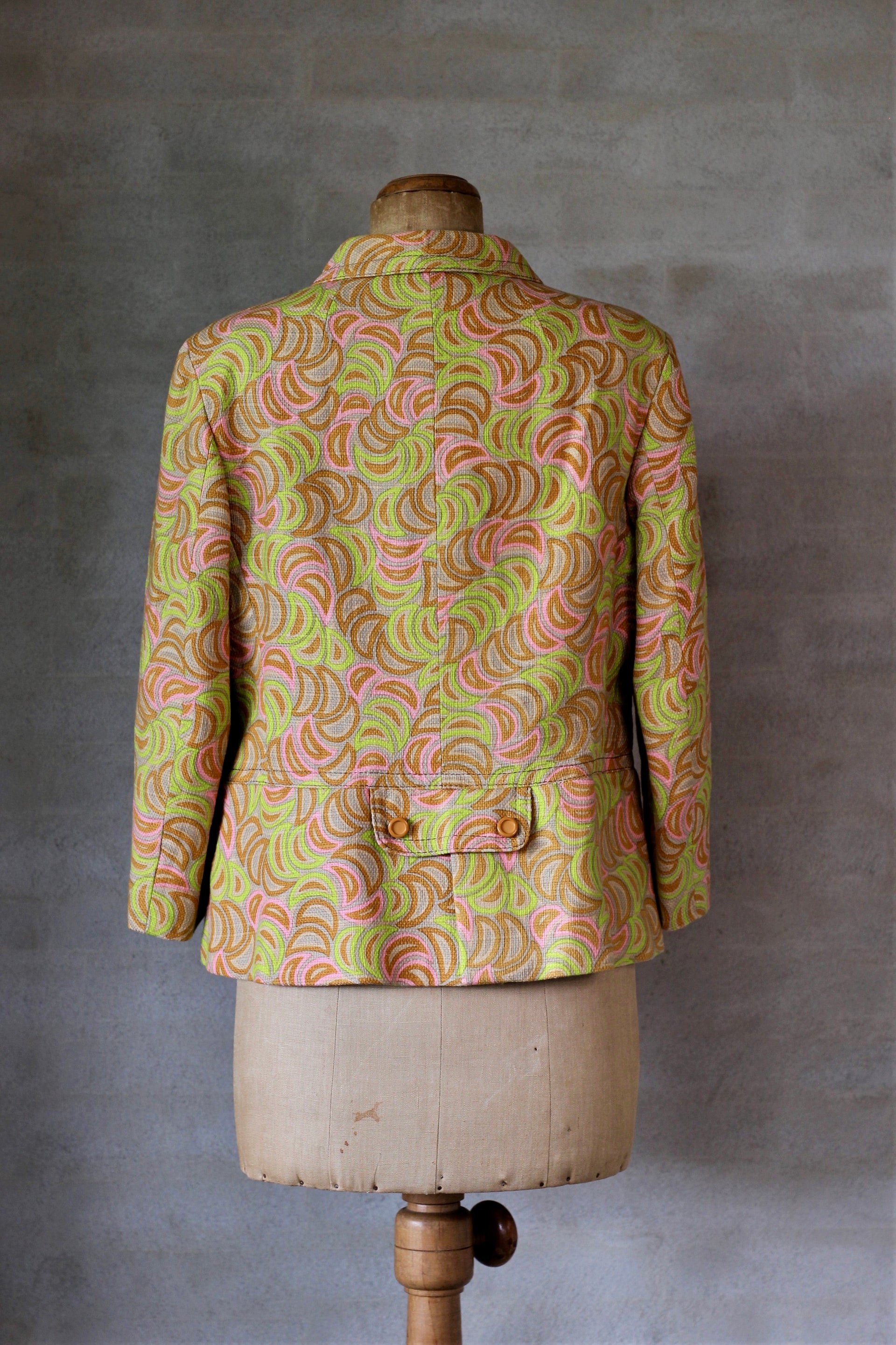 1960s Psychedelic Vintage Jacket//Frabon//Size M/L