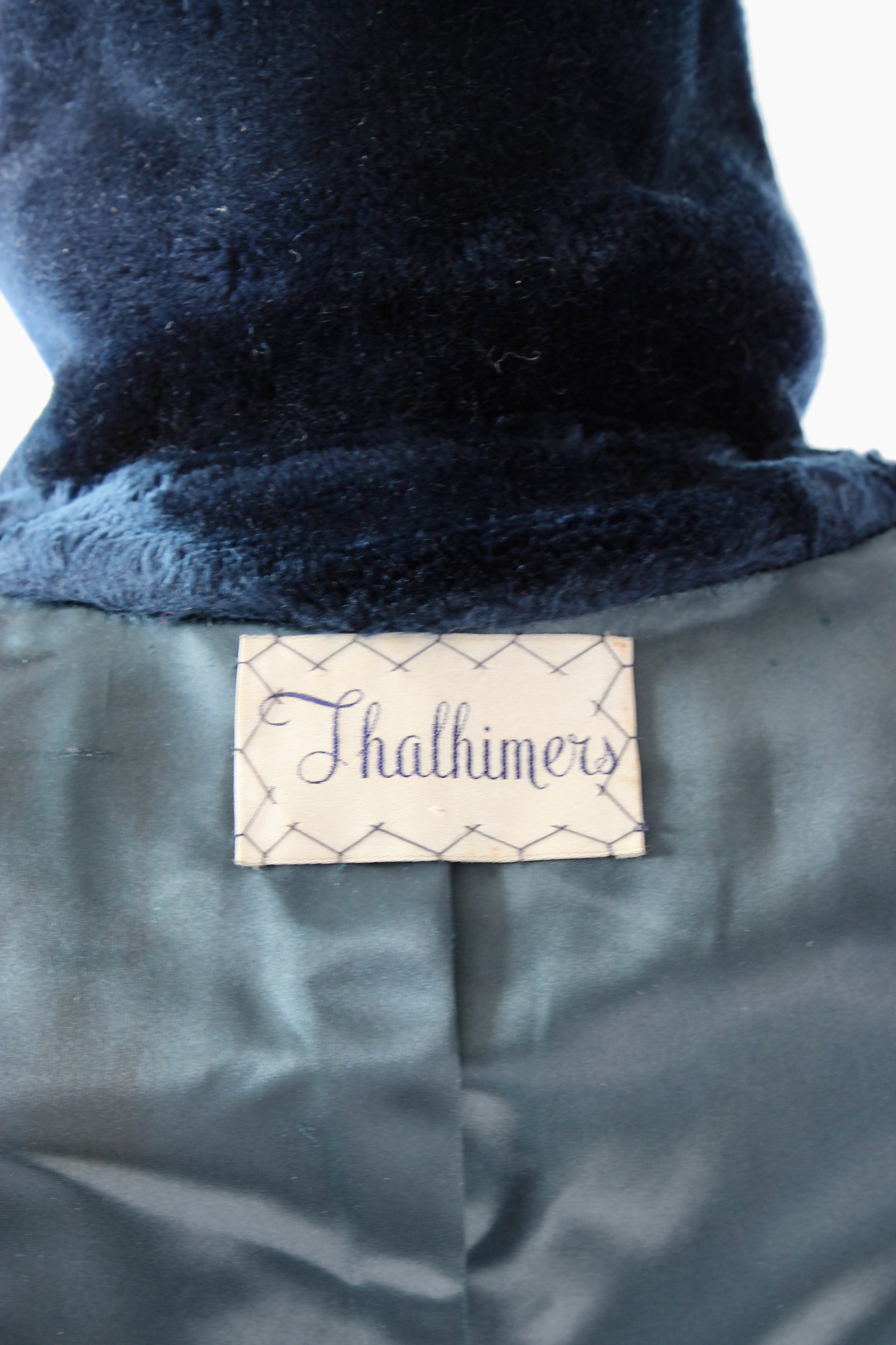 1960s Vintage Blue Faux Fur / Size S