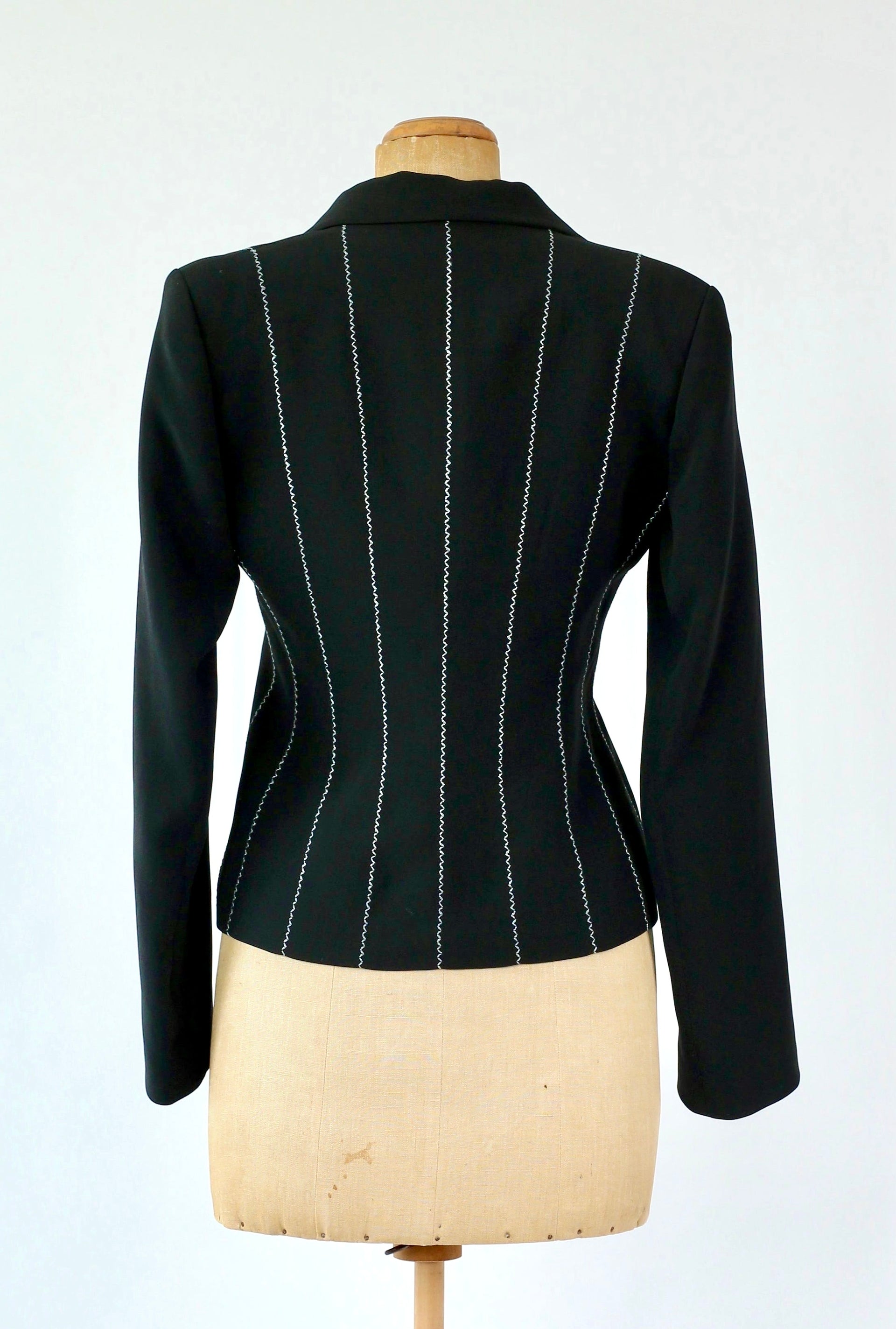 1980s French Designer, Paris Evening Black Blazer/Jacket//Size M