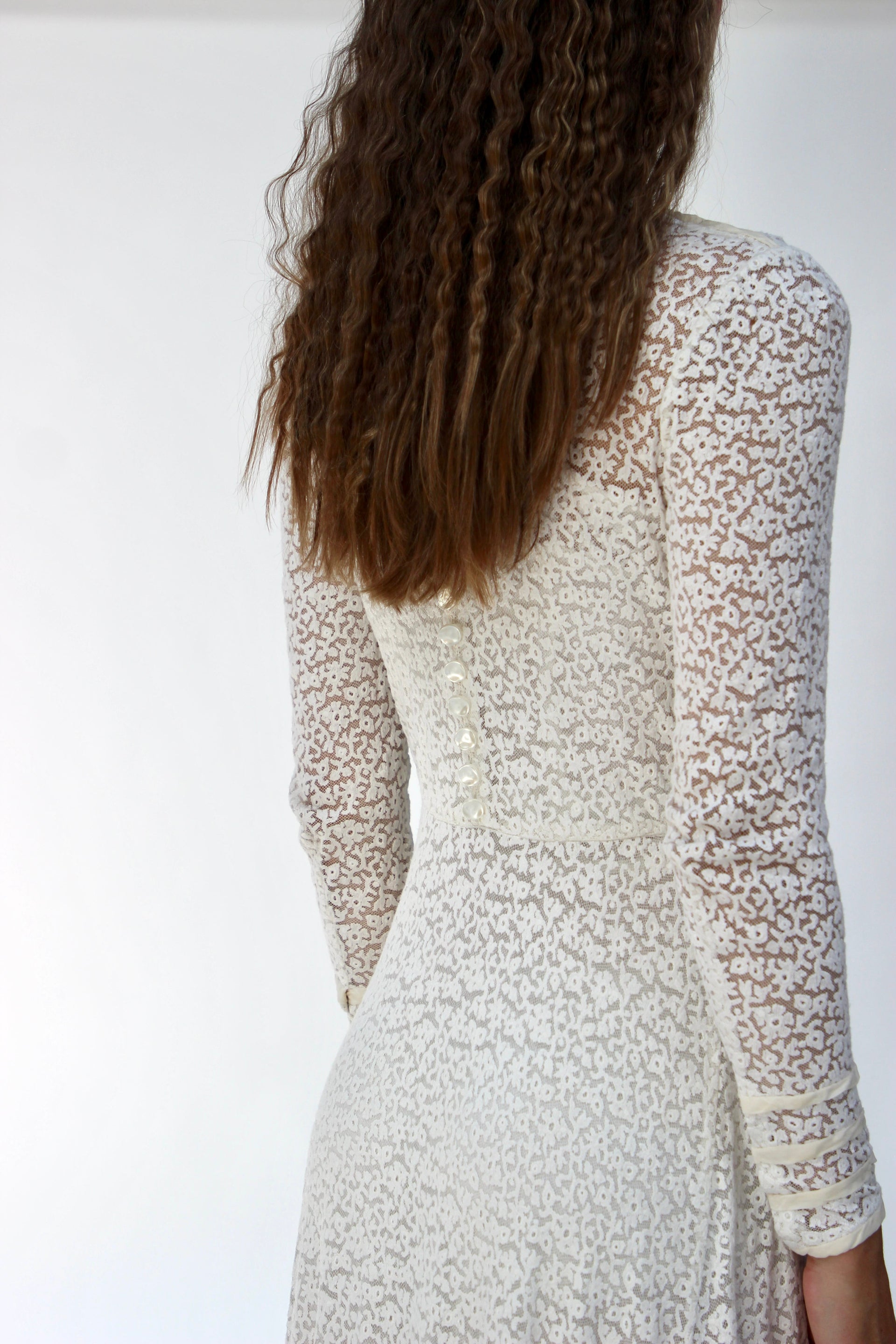 1920s 1930s Vintage Lace Wedding Dress // Size XS