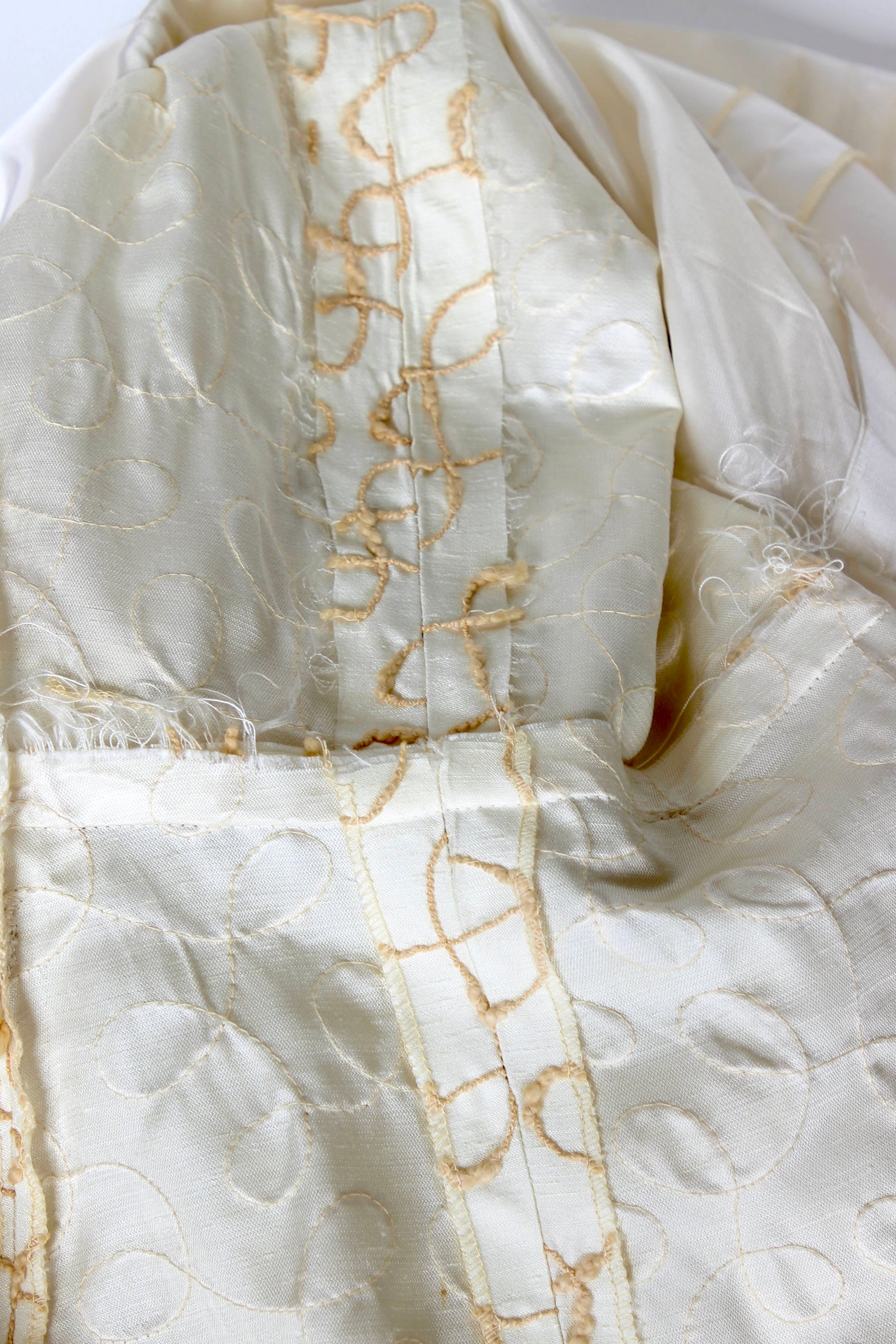 1960s Ivory Designer Cocktali Dress//Size M