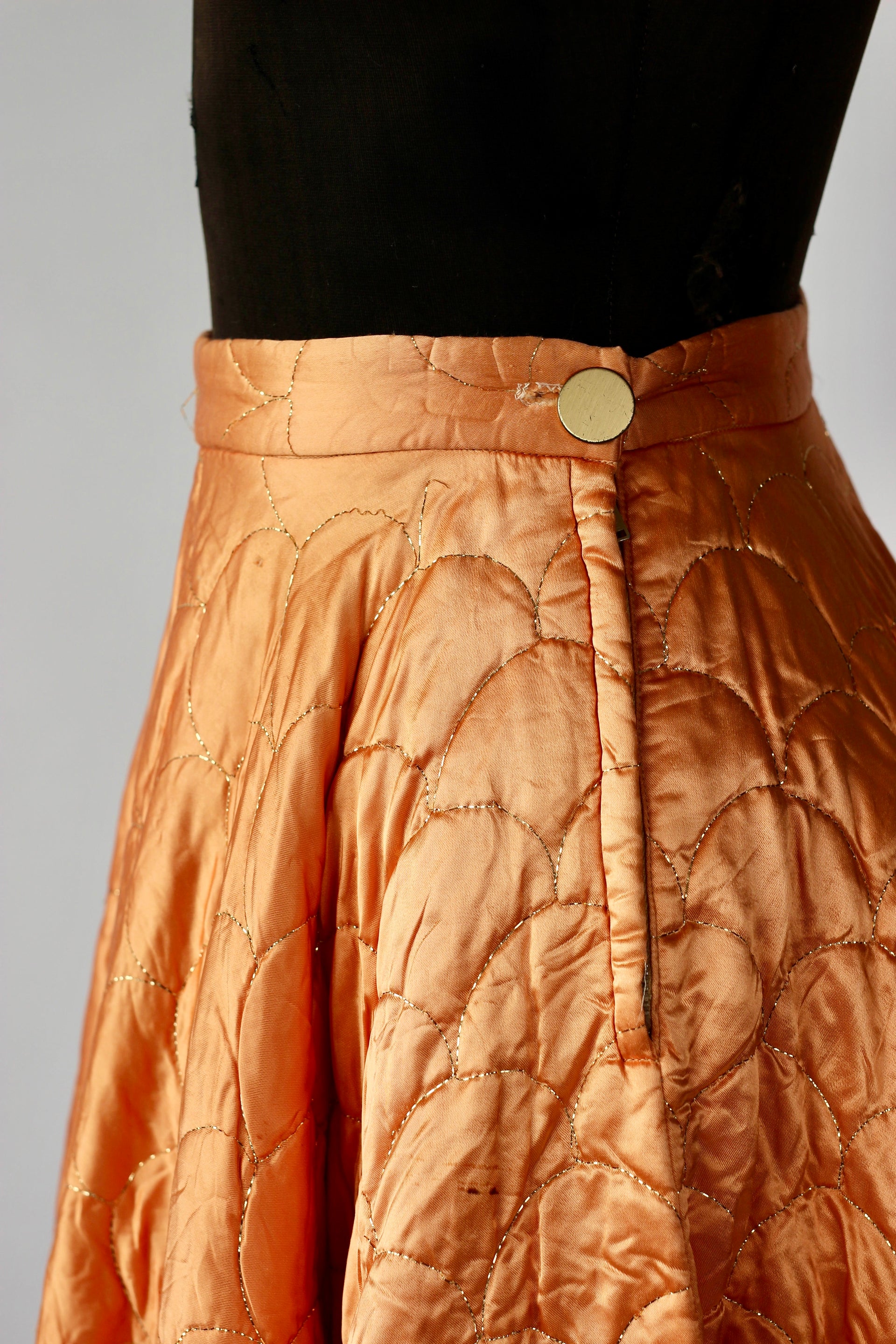 1950s Copper Quilted Circle Skirt