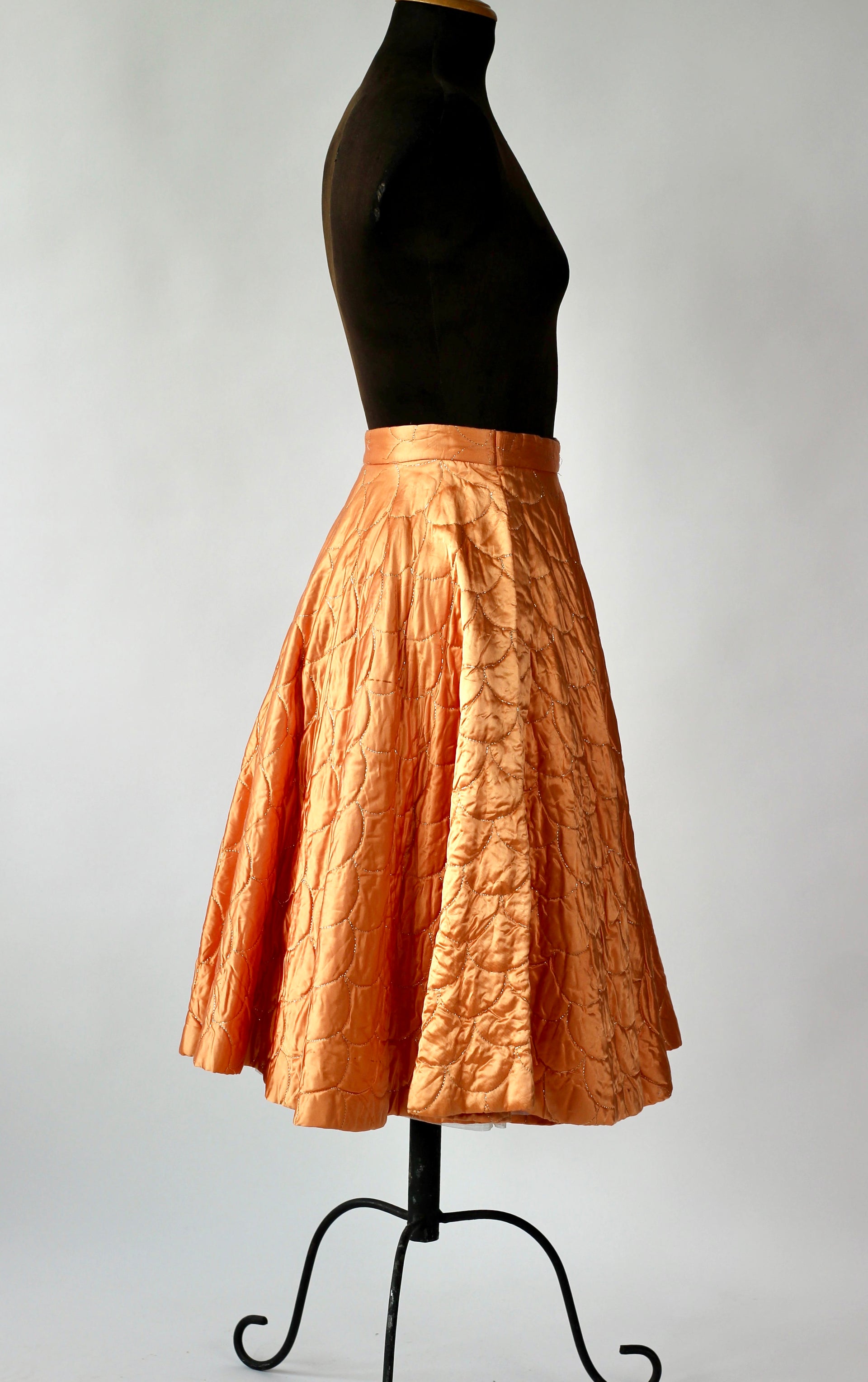 1950s Copper Quilted Circle Skirt