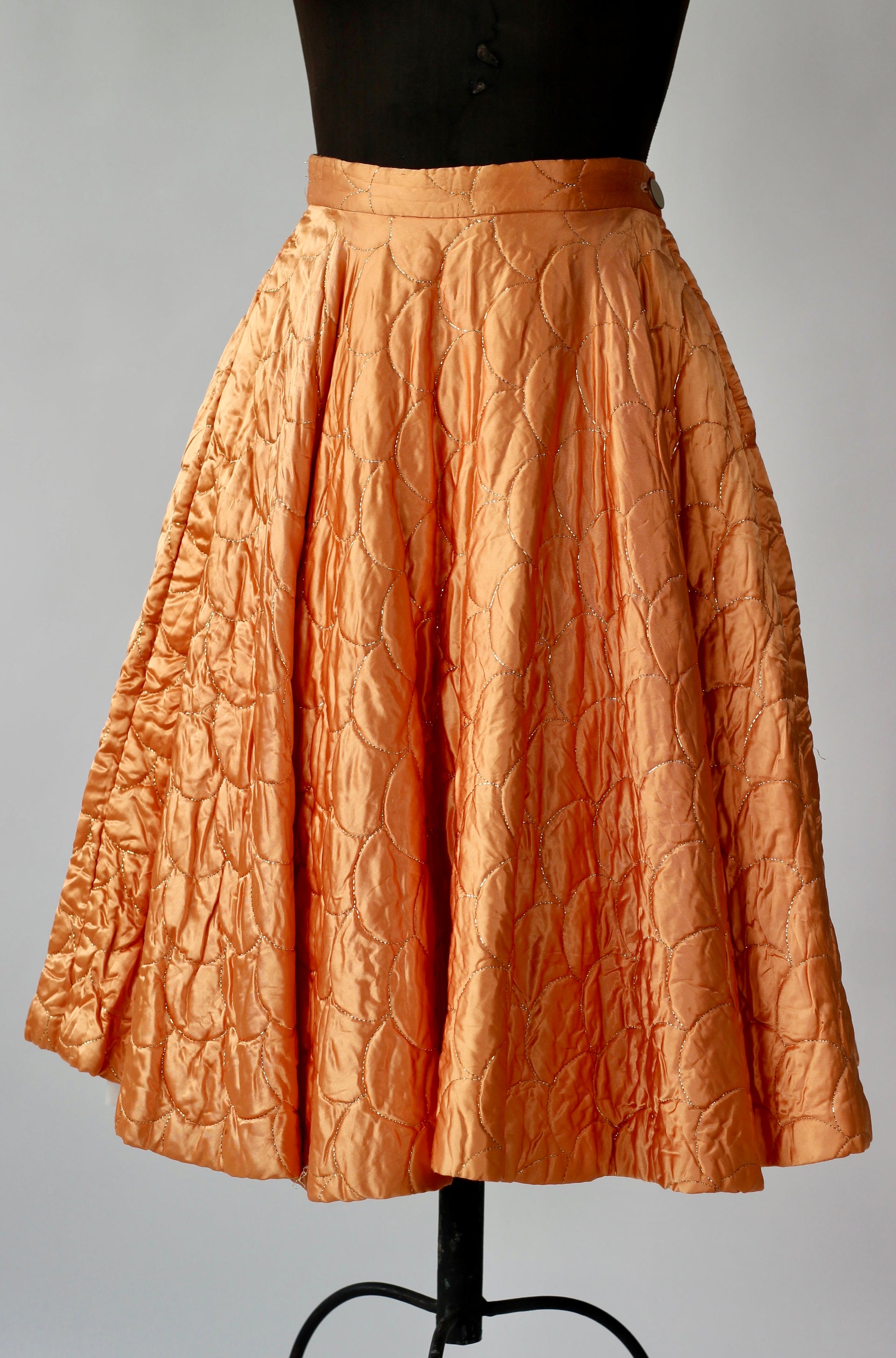 1950s Copper Quilted Circle Skirt