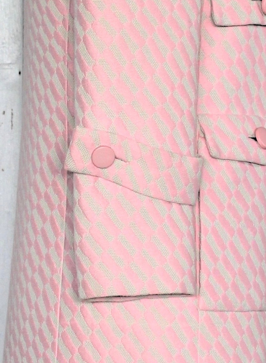 1960s Vintage Nina Ricci Pink Mod Coat