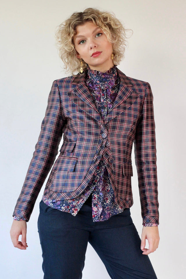 Y2K Vintage Navy Blue Blazer//Danish Design // Size S/M