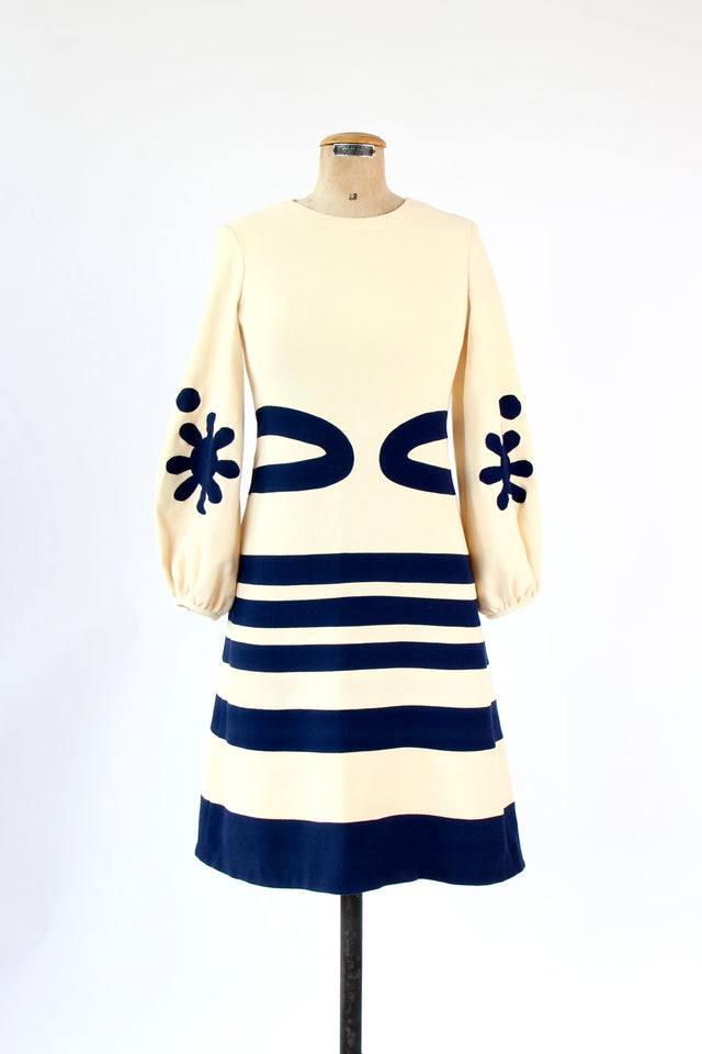 1960s Vintage Design Wool Mod Dress