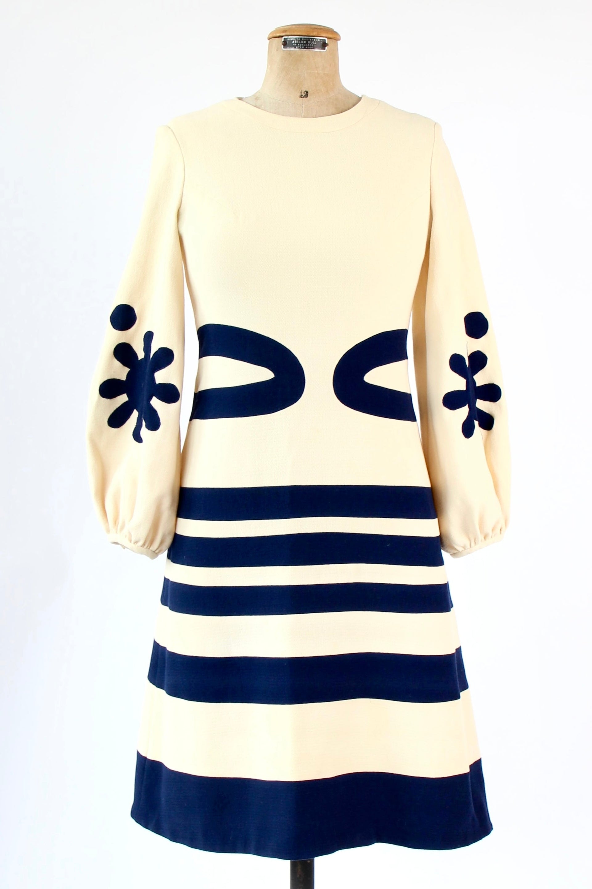 1960s Vintage Design Wool Mod Dress