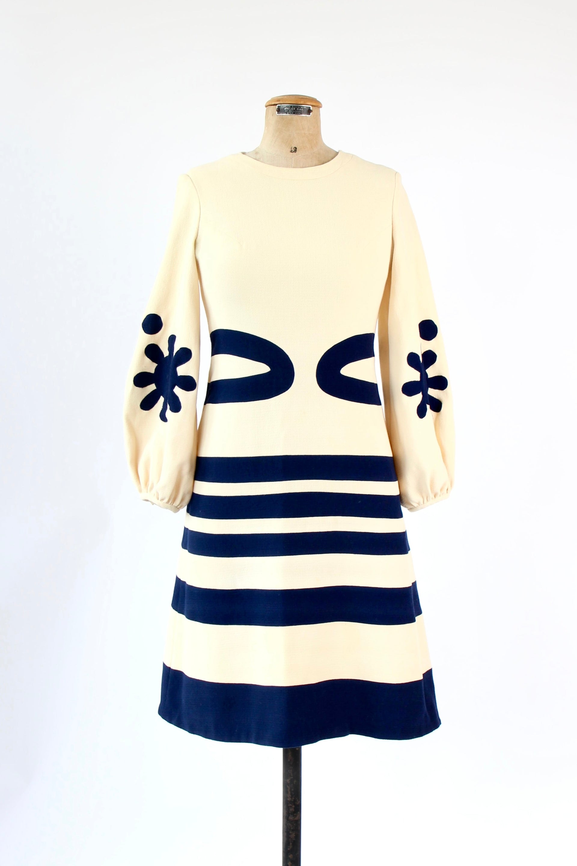 1960s Vintage Design Wool Mod Dress