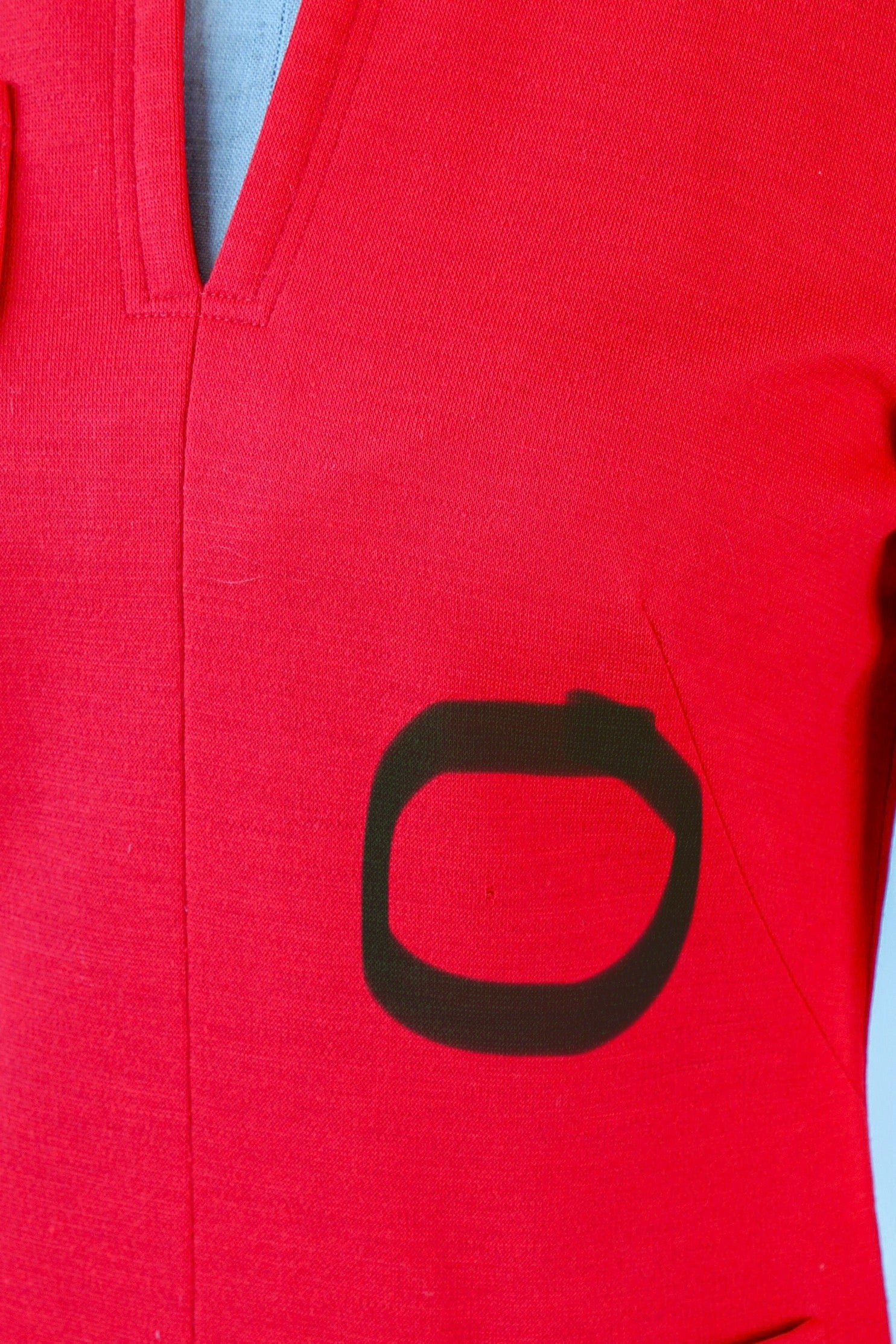 1970s Vintage Bright Red Shift Mod Wool Dress // Size S/M