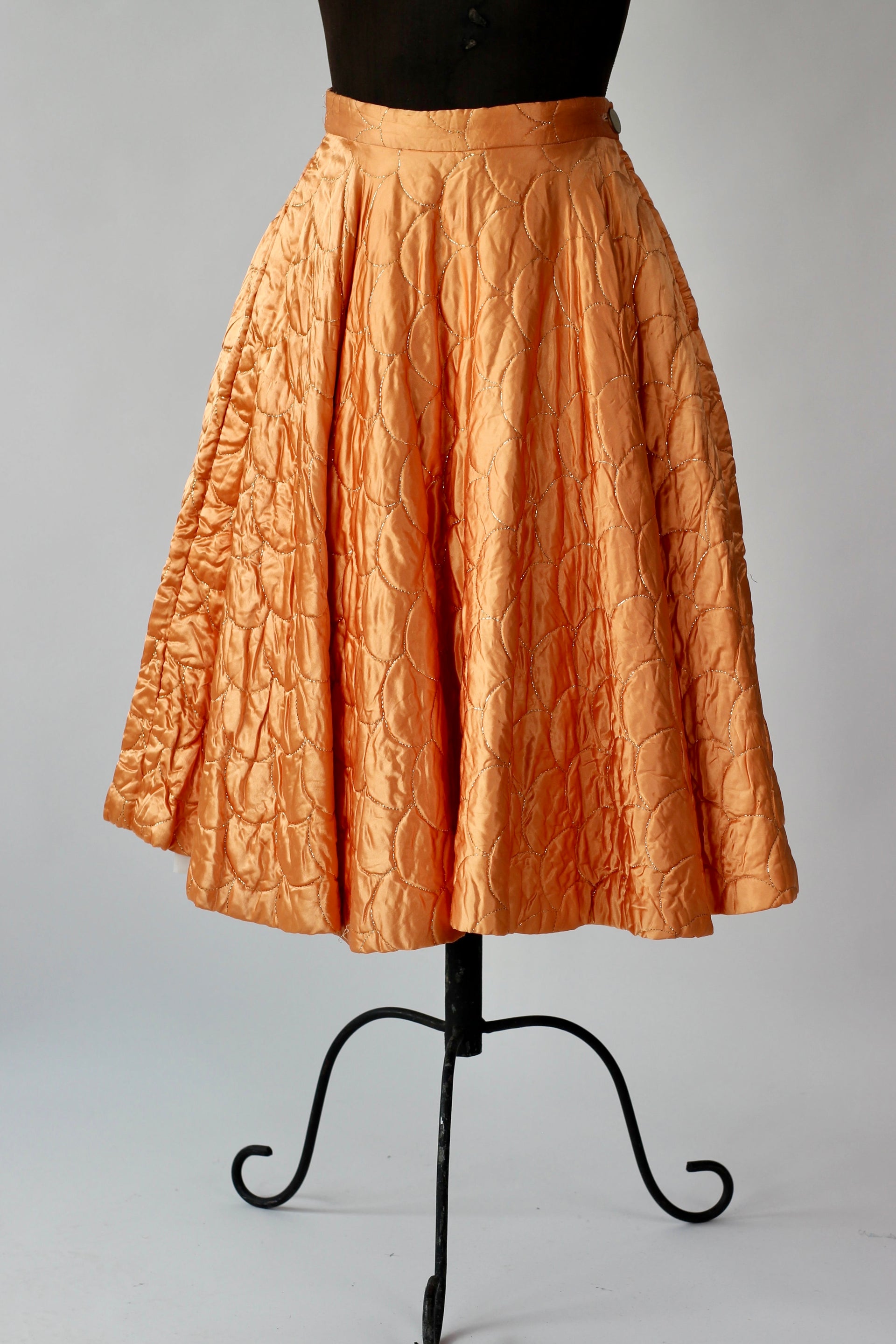 1950s Copper Quilted Circle Skirt