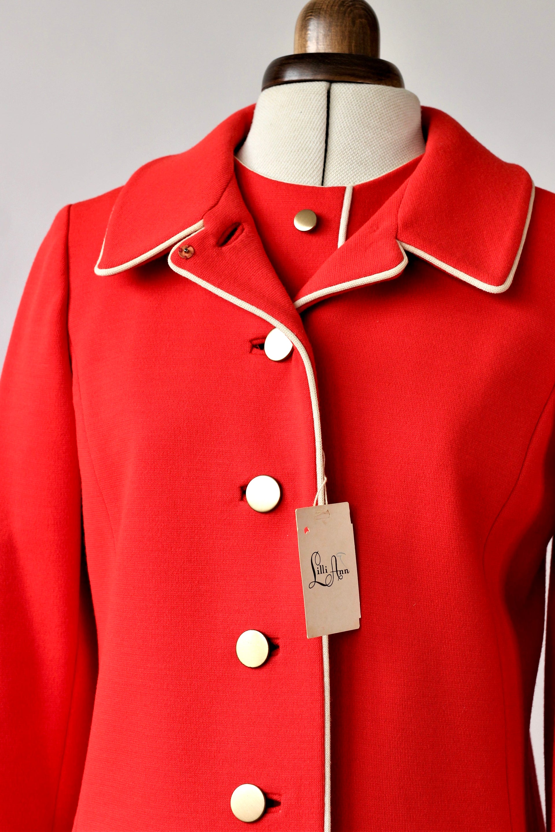 1960s French Design Wool Dress Suit// Size S/M