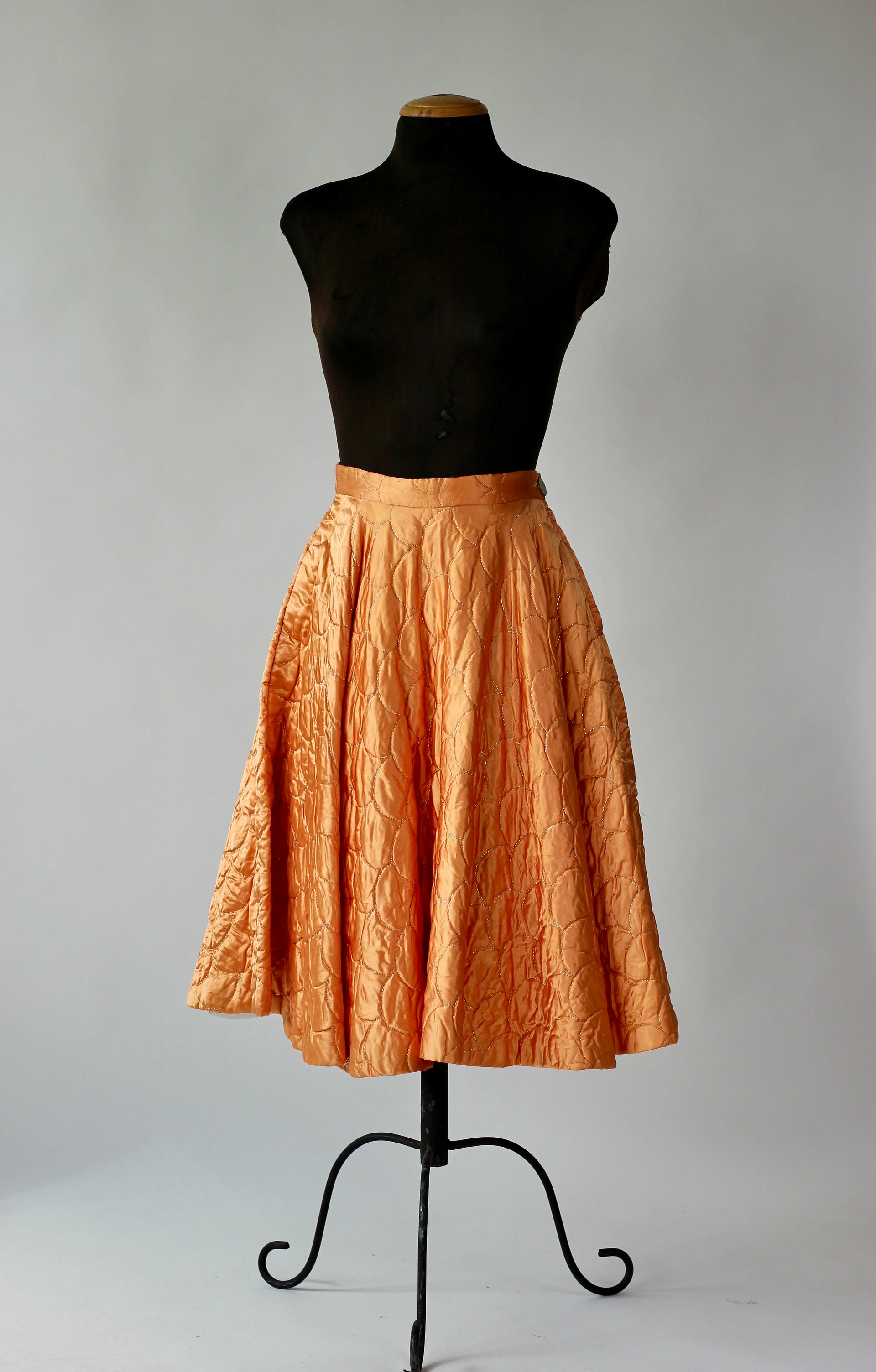 1950s Copper Quilted Circle Skirt