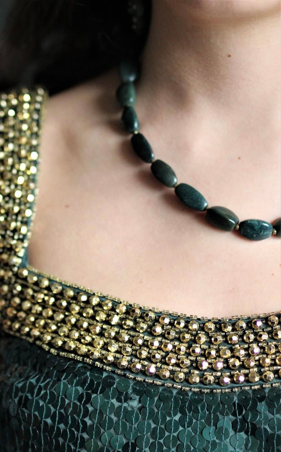 1950s Jade Stone Necklace.