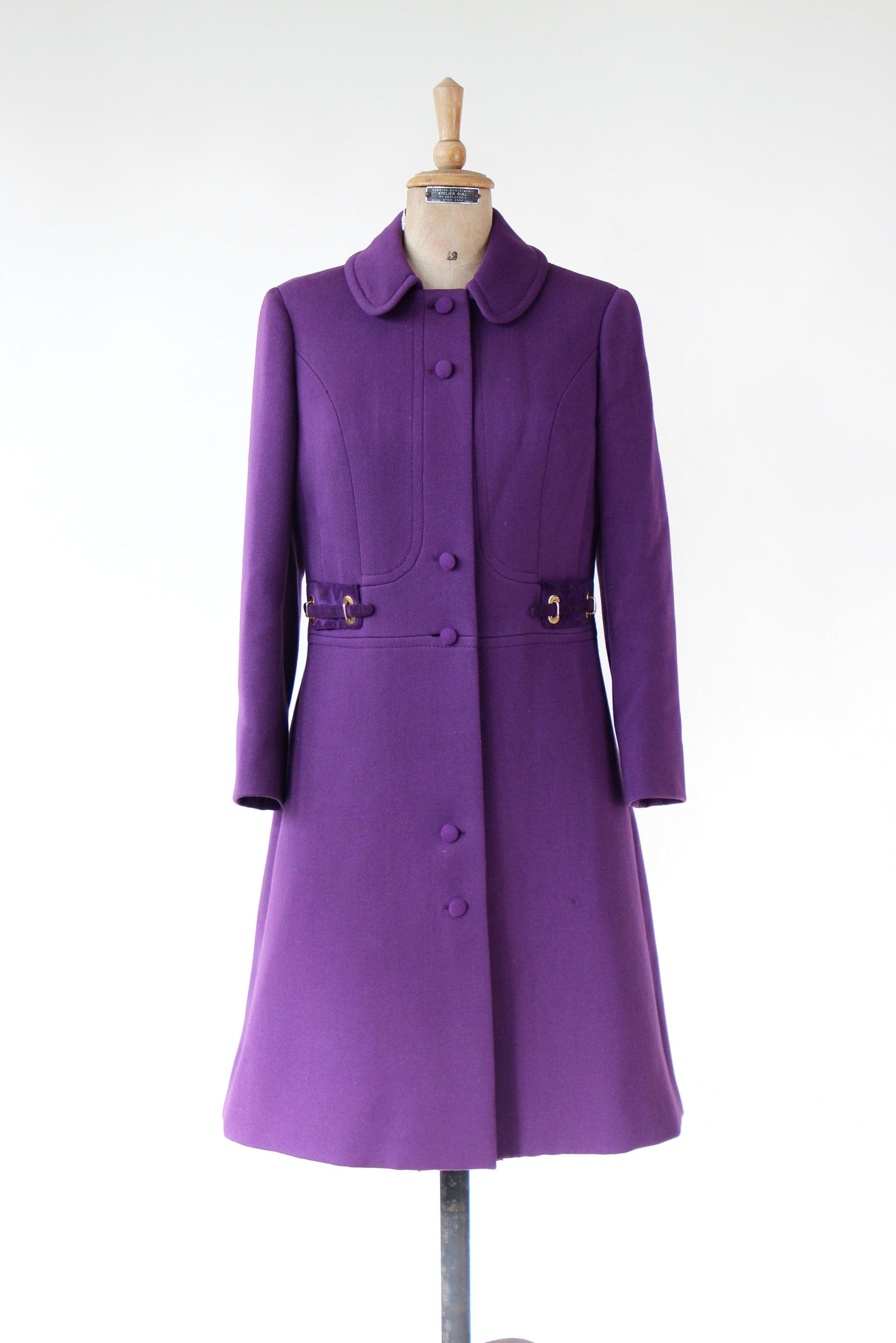 1960s Vintage Purple Mod Wool Coat // Size M