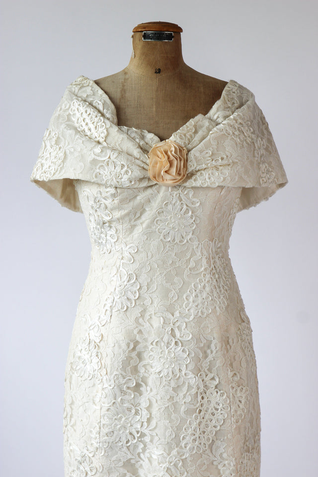 Designer Anna Christina of London Silk Corset Wedding Dress // Cocktail Dress // Size S