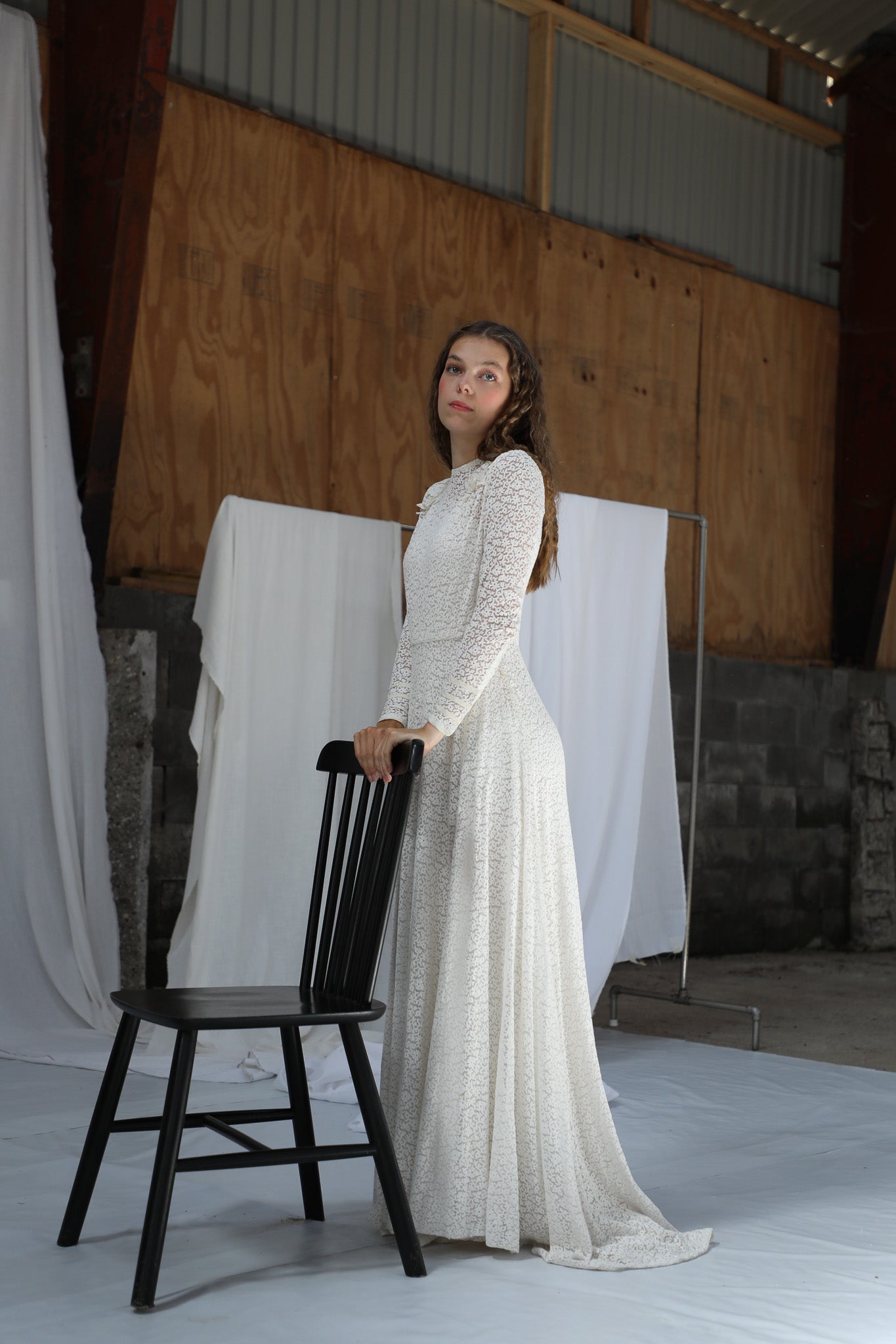 1920s 1930s Vintage Lace Wedding Dress // Size XS