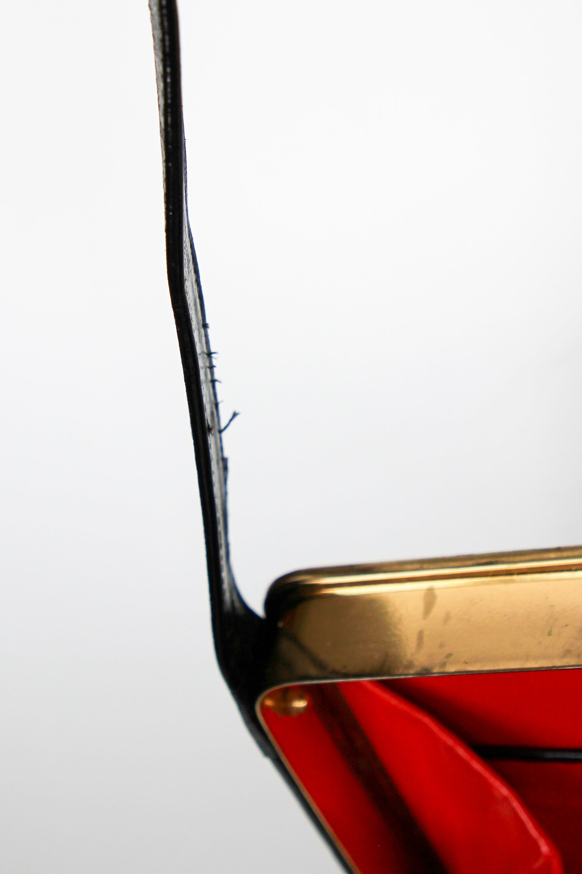 1960s Black Leather Shoulder Bag//Danish Design