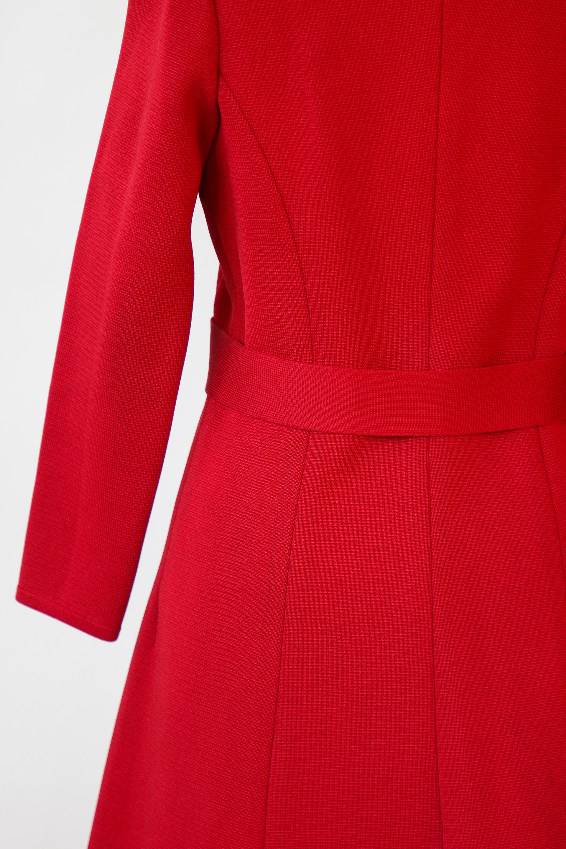 1960s 1970s Red Knit Wool Mod/Trench Coat // Size M