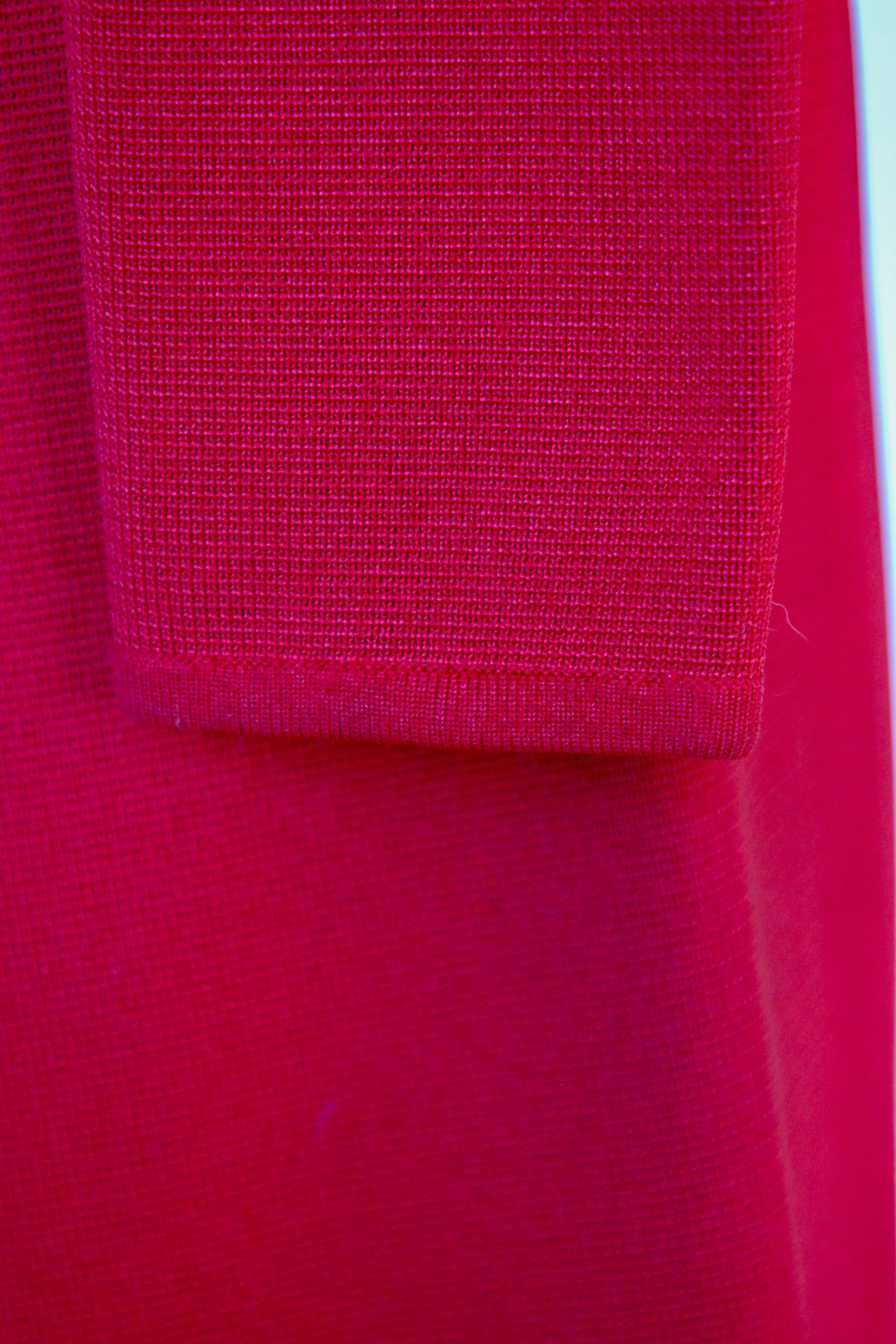 1960s 1970s Red Knit Wool Mod/Trench Coat // Size M