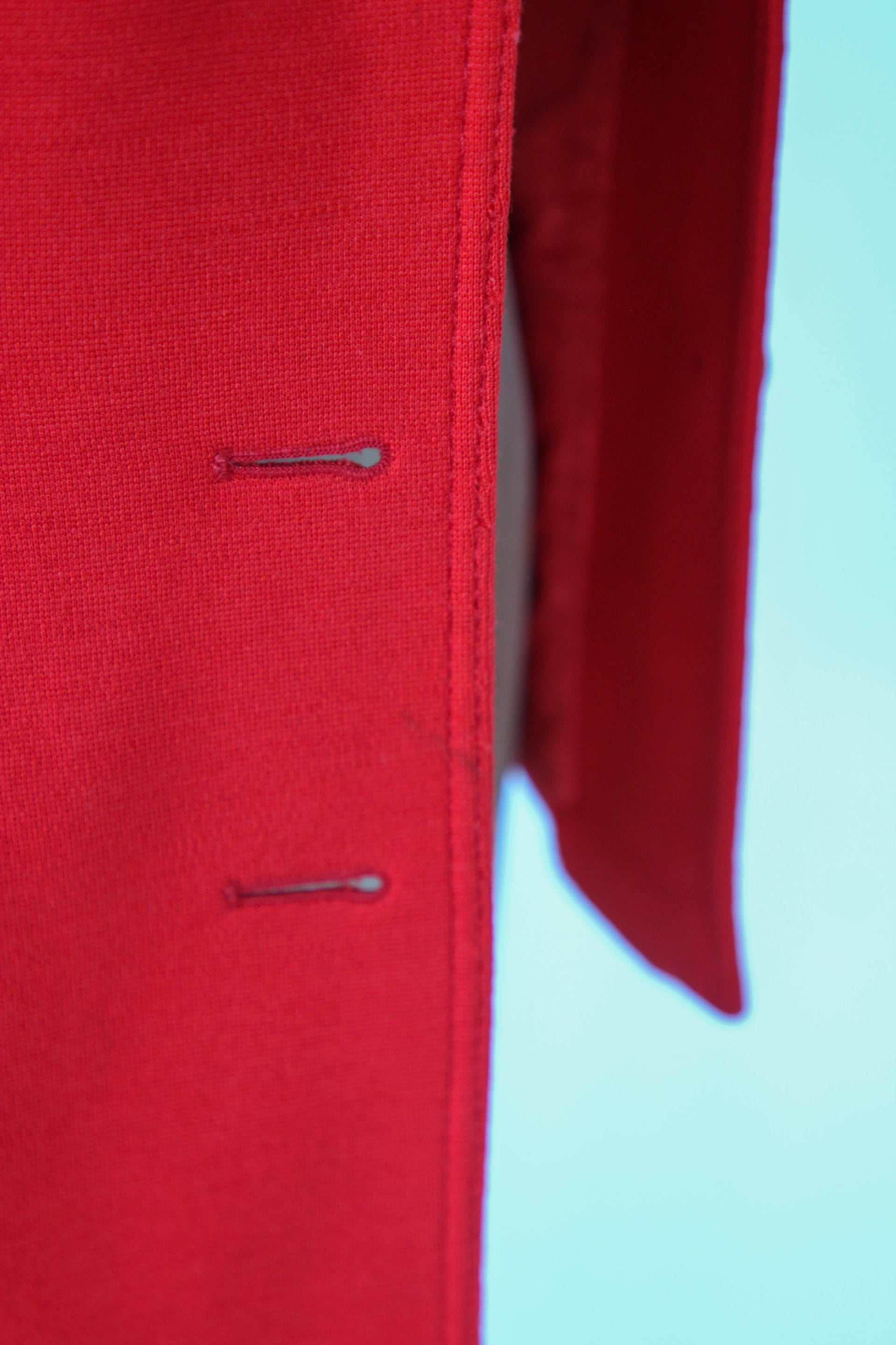 1960s 1970s Vintage Bright Red Wool Skirt Suit // Size S