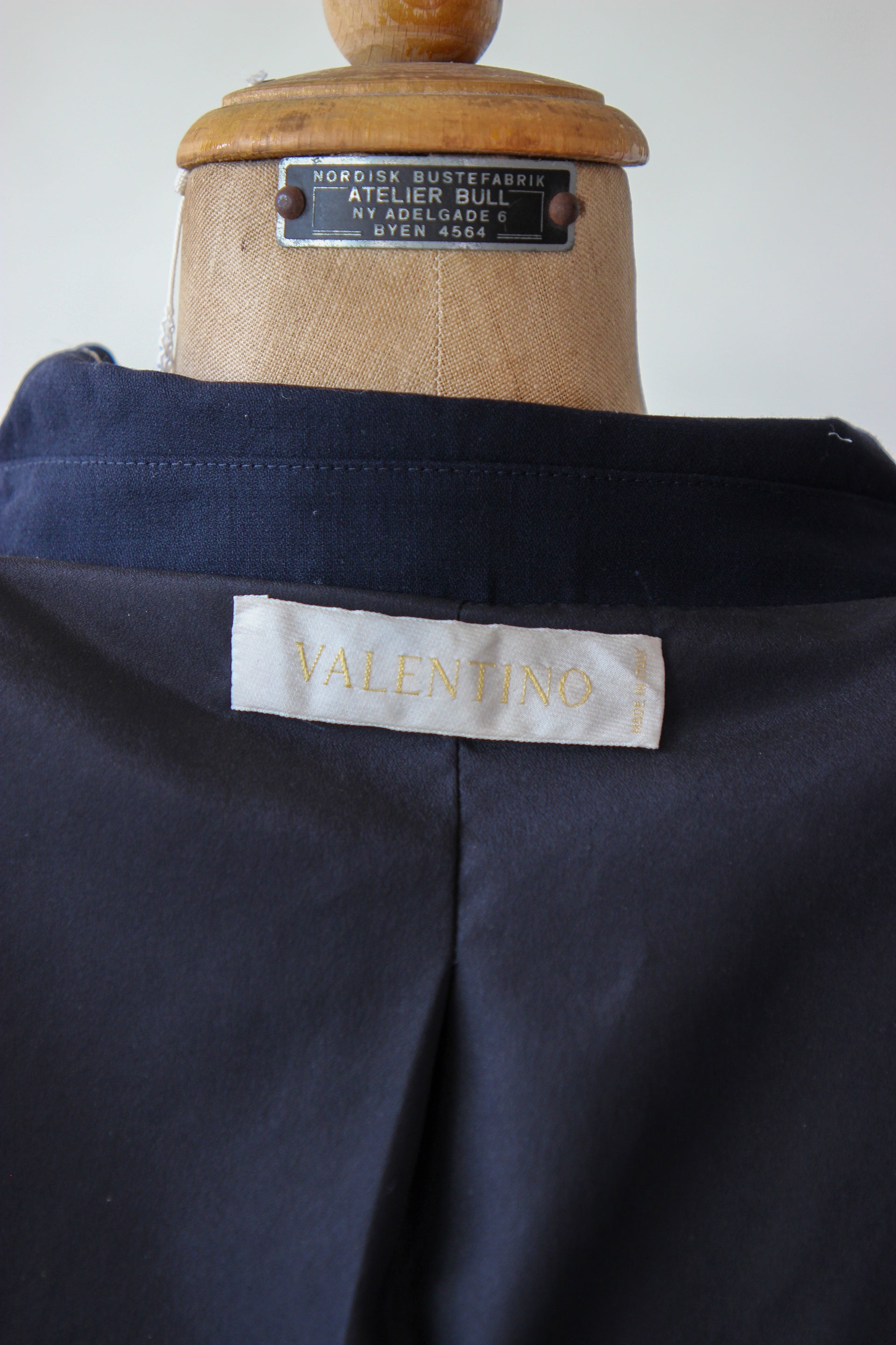 1980s Vintage Navy Blue Wool Shirt Dress // Italien Design // Size M