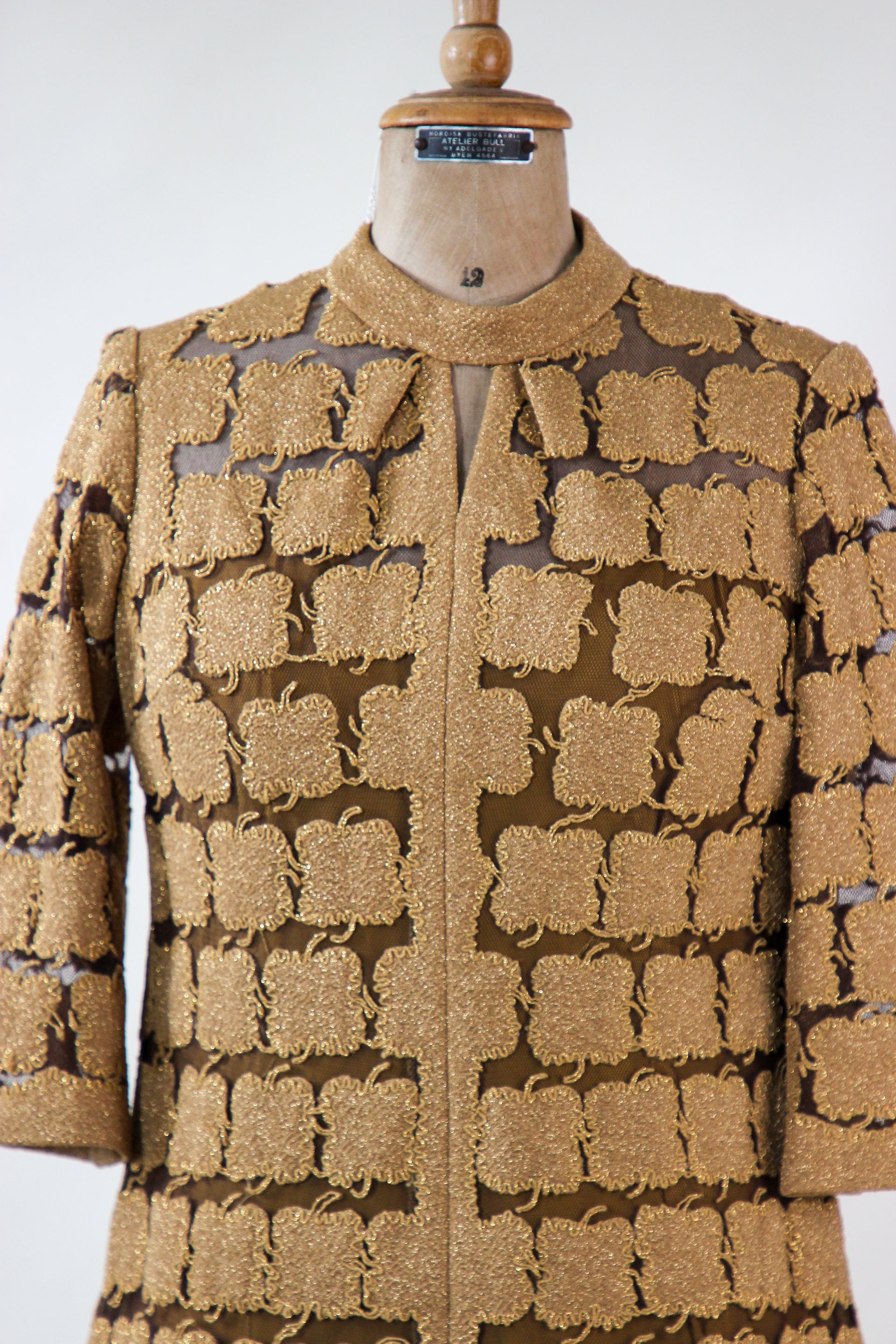 1960s Vintage Gold Mod Dress//Size M