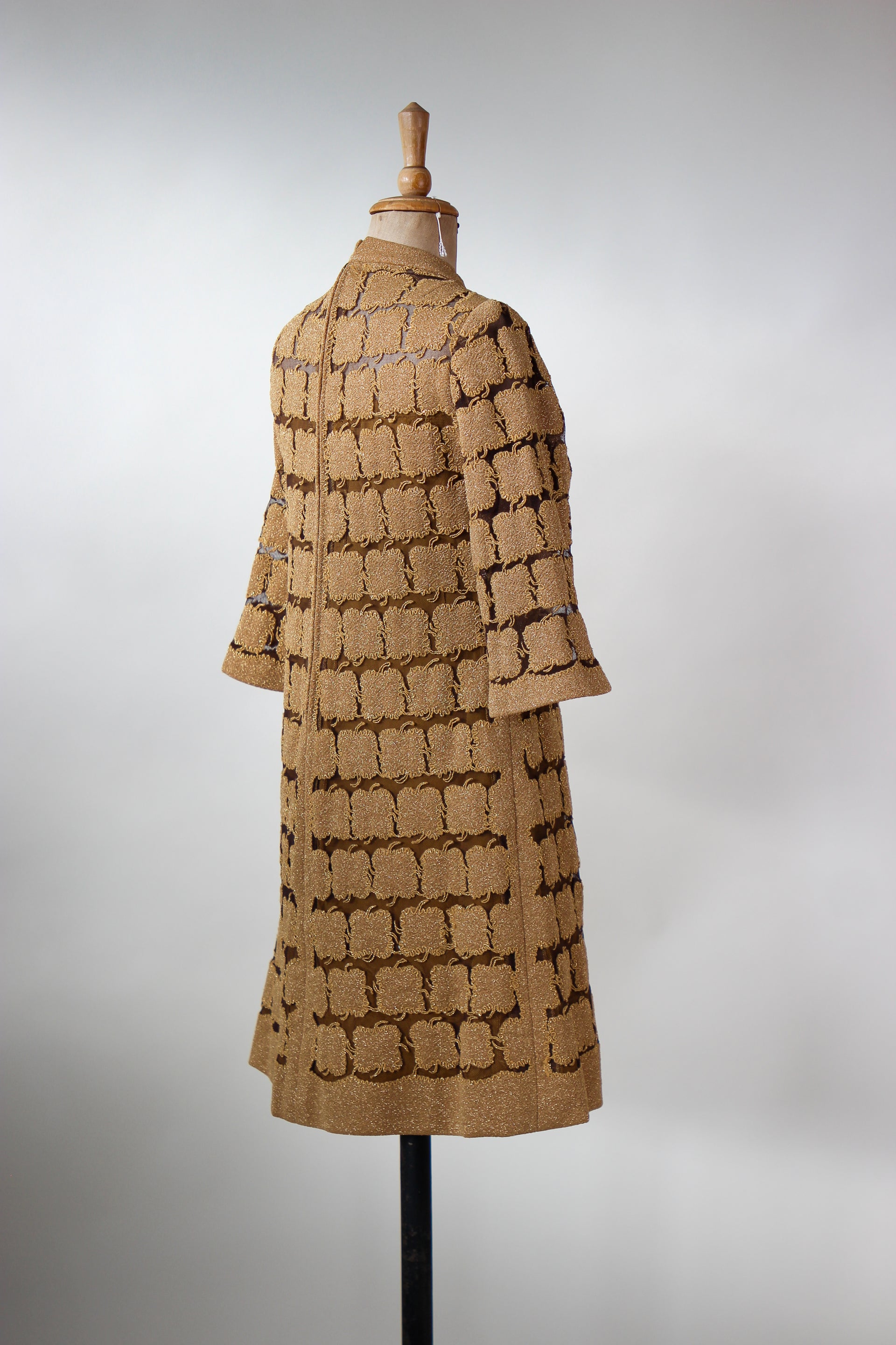 1960s Vintage Gold Mod Dress//Size M