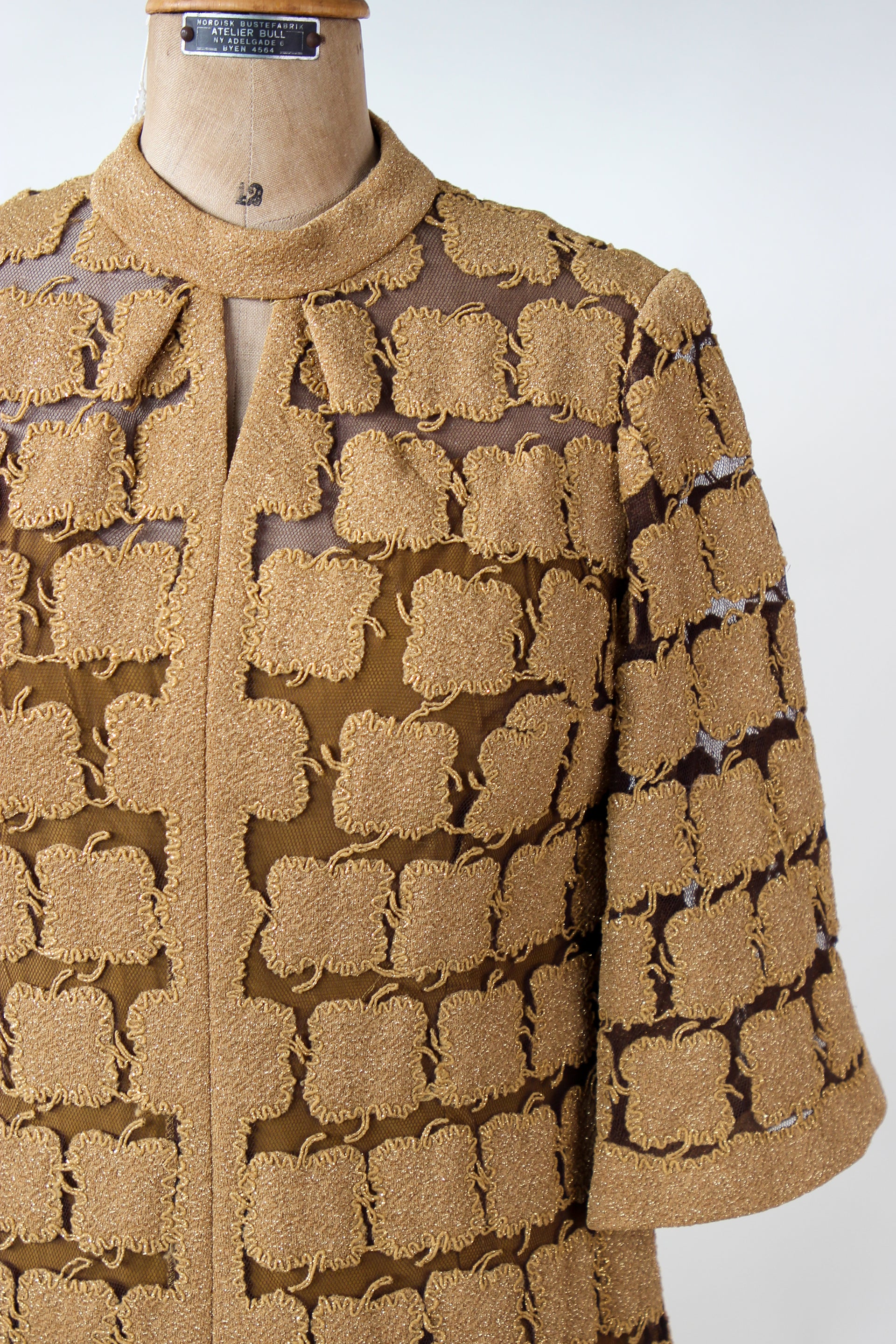 1960s Vintage Gold Mod Dress//Size M