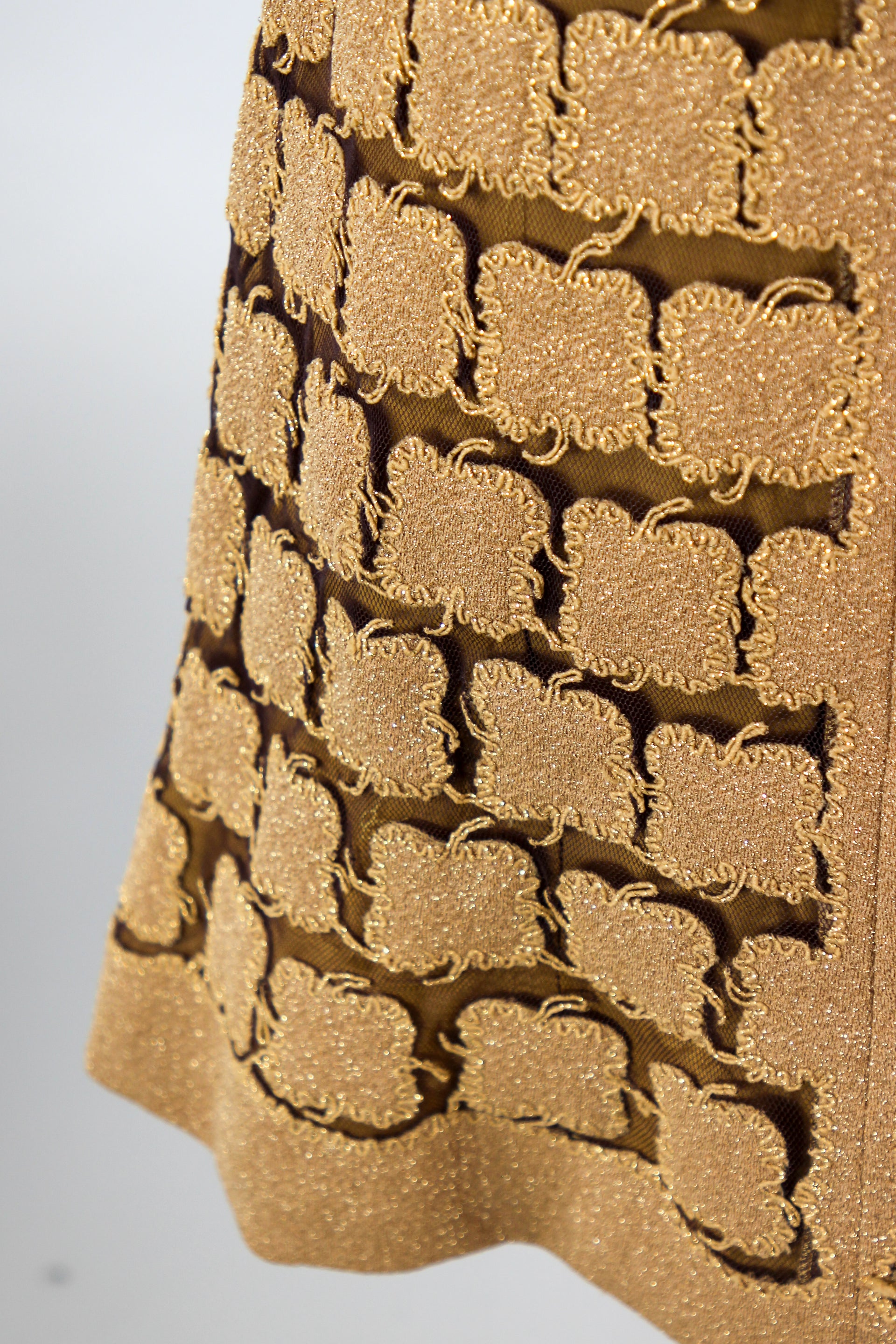 1960s Vintage Gold Mod Dress//Size M