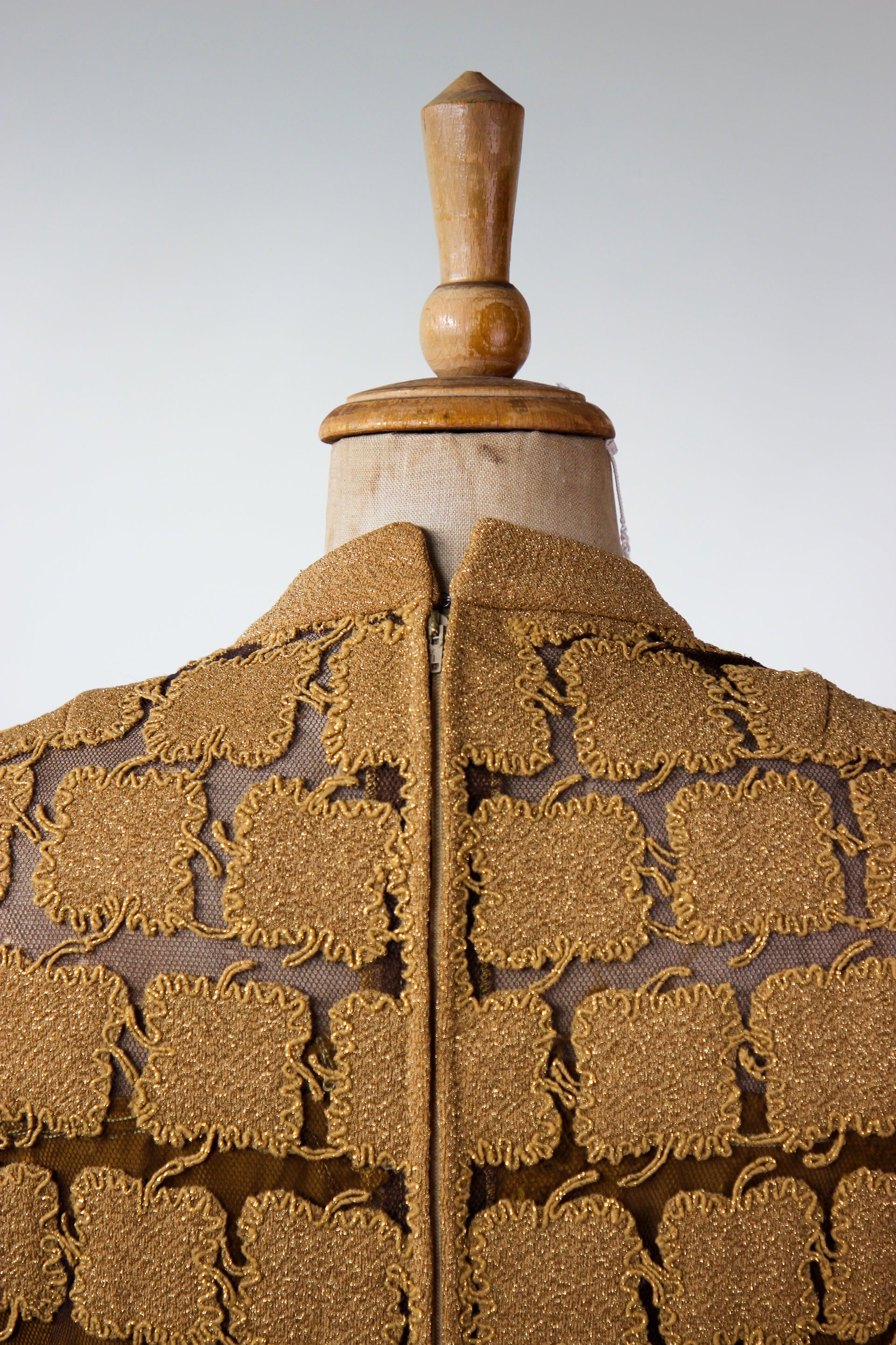 1960s Vintage Gold Mod Dress//Size M