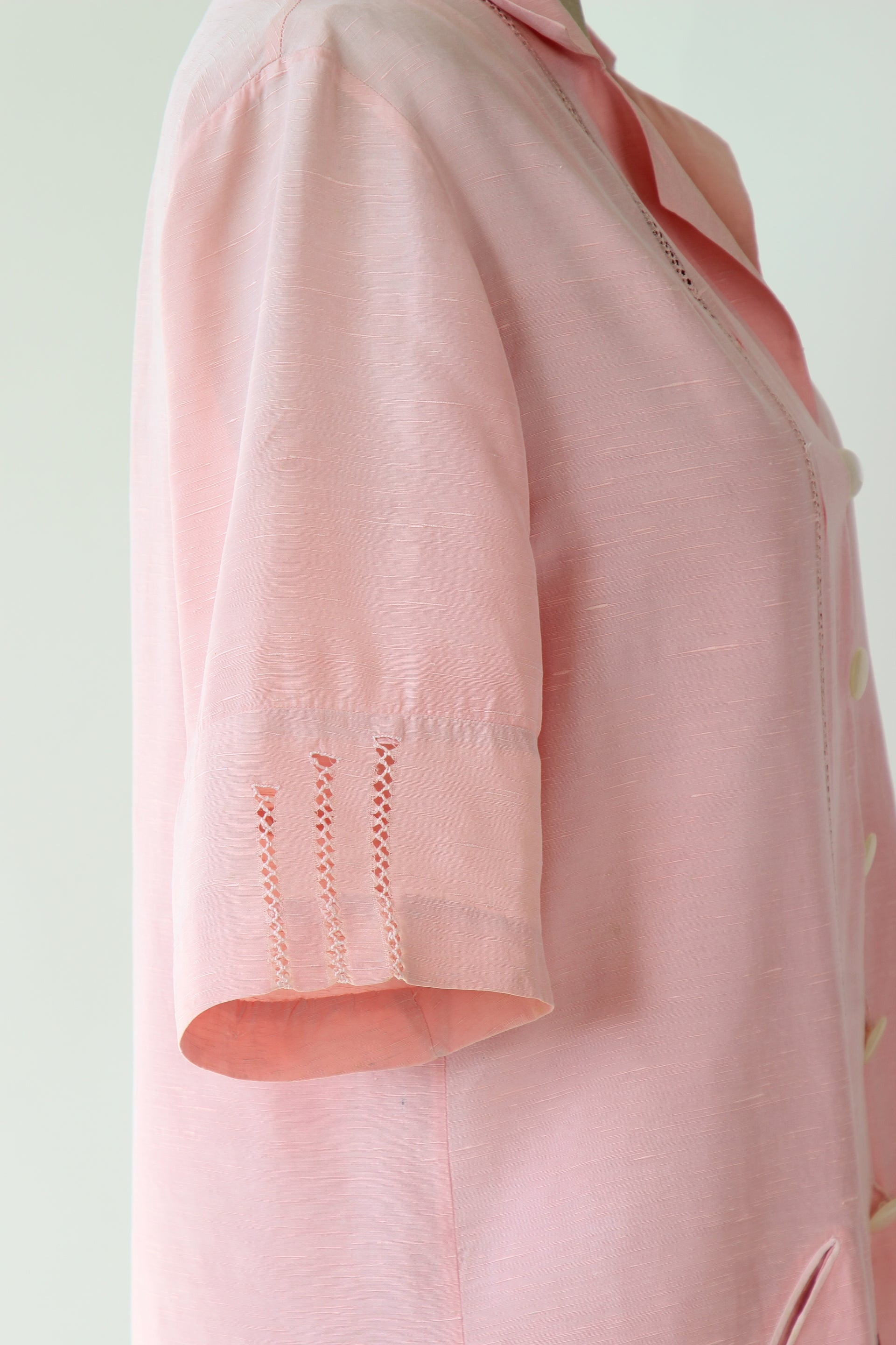 1920s Vintage Pink Shirt and Skirt Suit // Size M/L