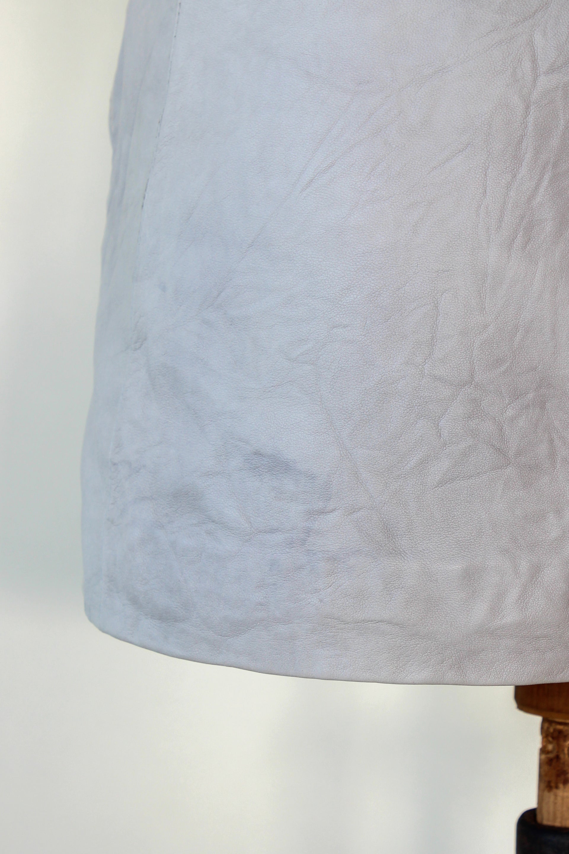 Vintage Grey and Ivory Mini Leather Dress // Size XS/S