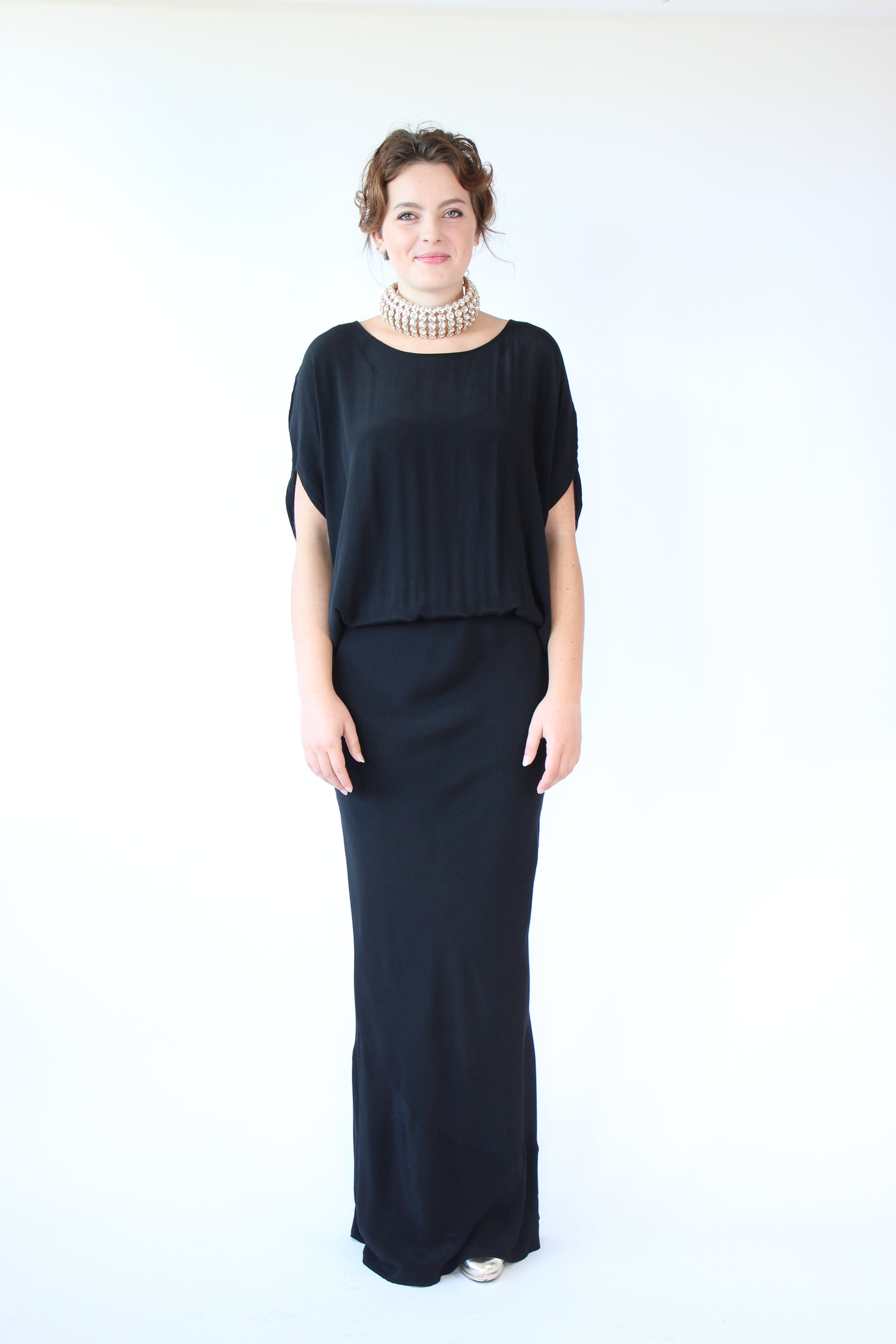 Vintage Rützou Black Evening Dress Size XL