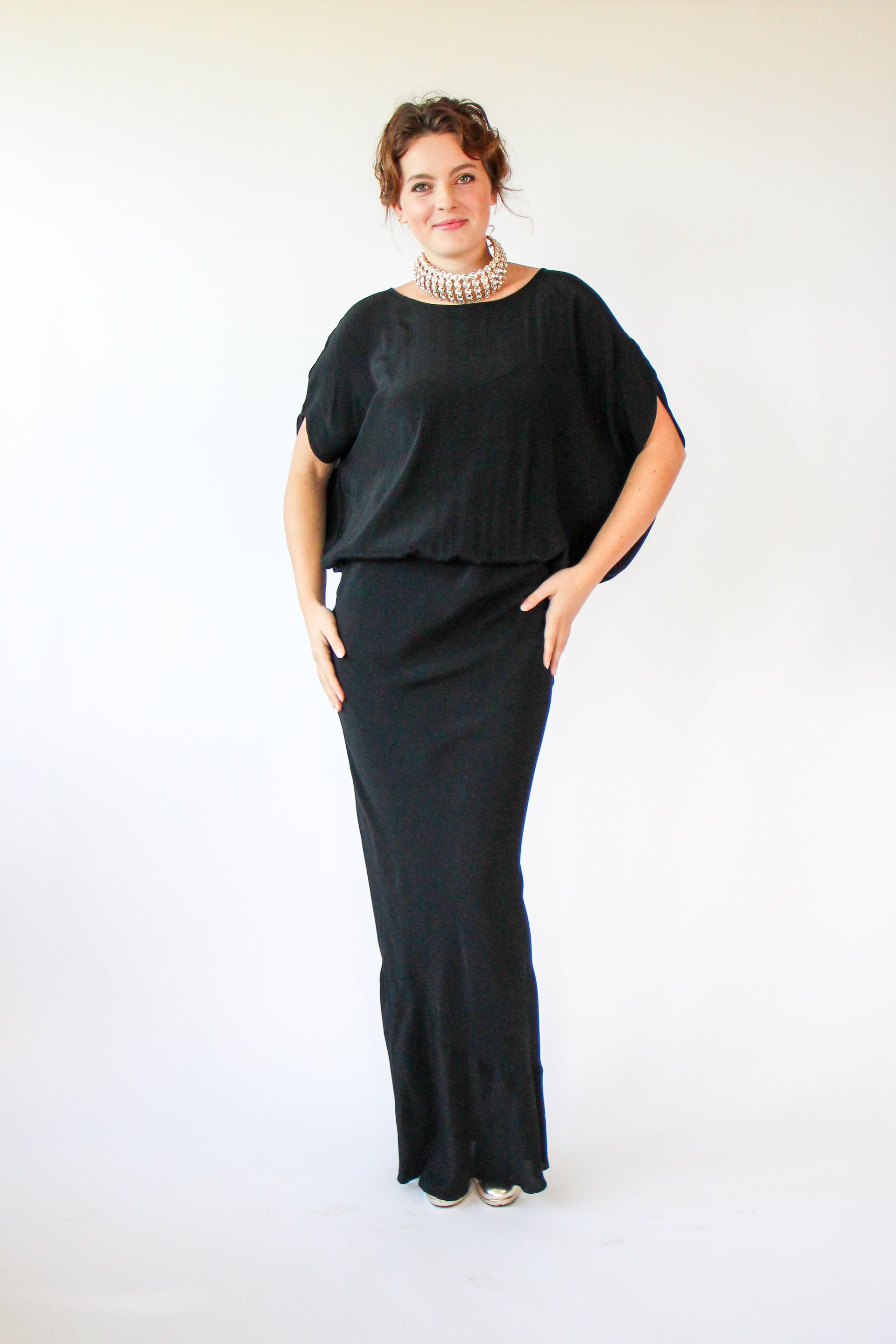 Vintage Rützou Black Evening Dress Size XL
