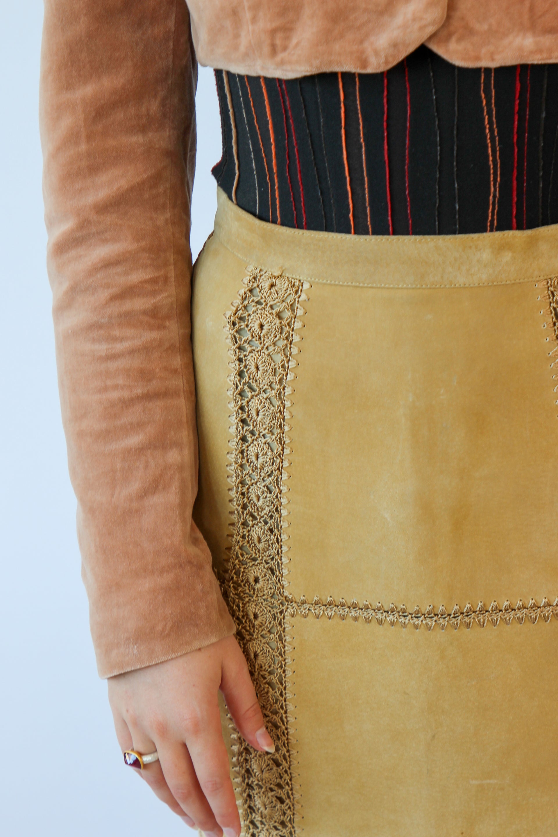 Vintage Designer Velvet Peach Crop Jacket // Size S/M