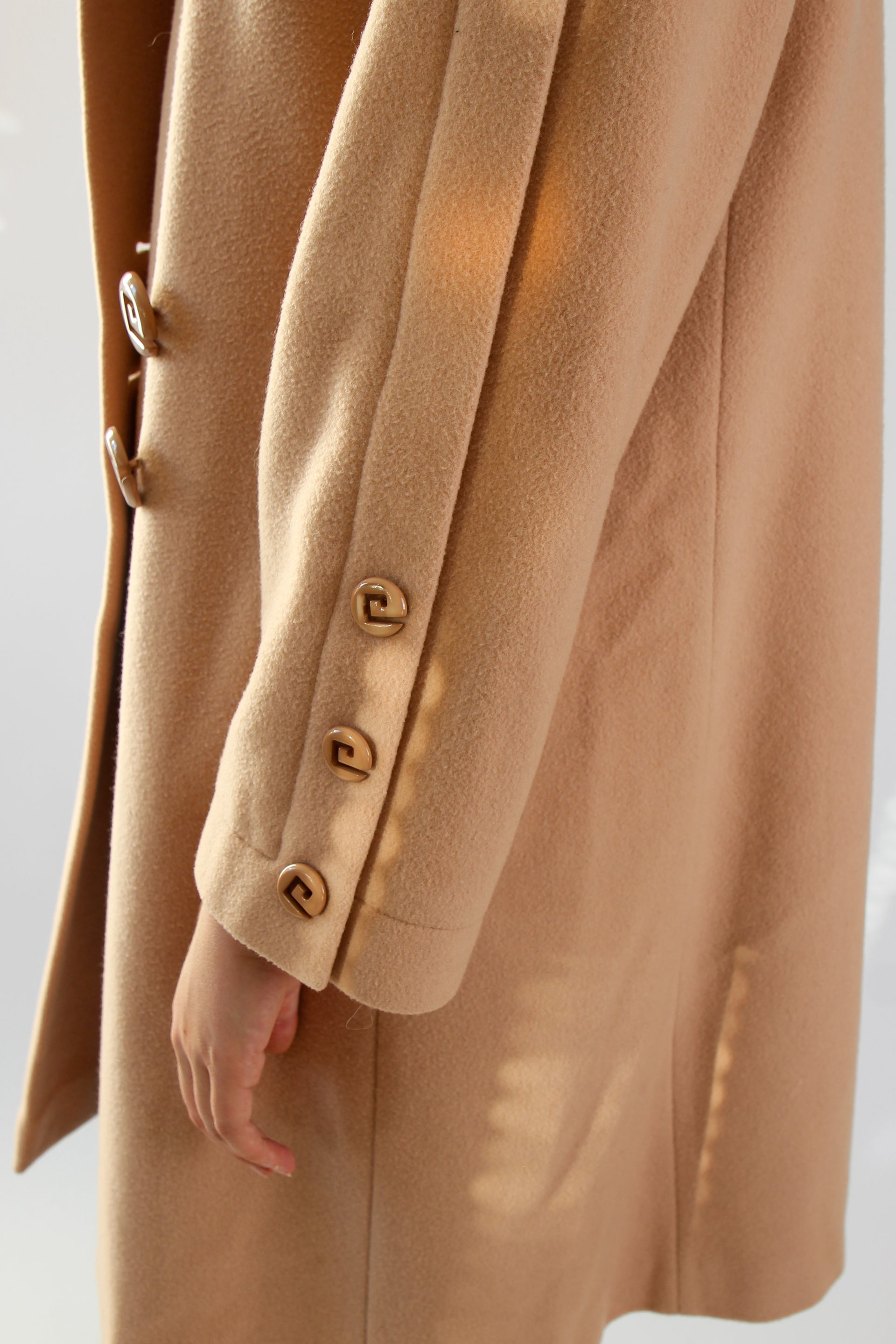1980s Vintage Pierre Cardin Nude/Slightly Pink Wool Coat // Size S
