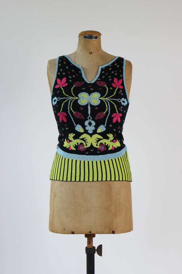 Vintage Christian Lacroix Knit Top // Size XS