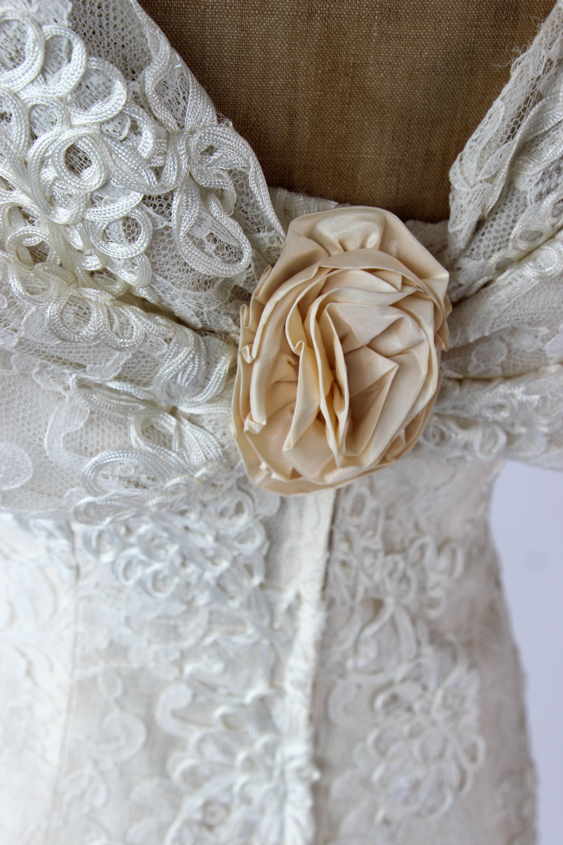 Designer Anna Christina of London Silk Corset Wedding Dress // Cocktail Dress // Size S