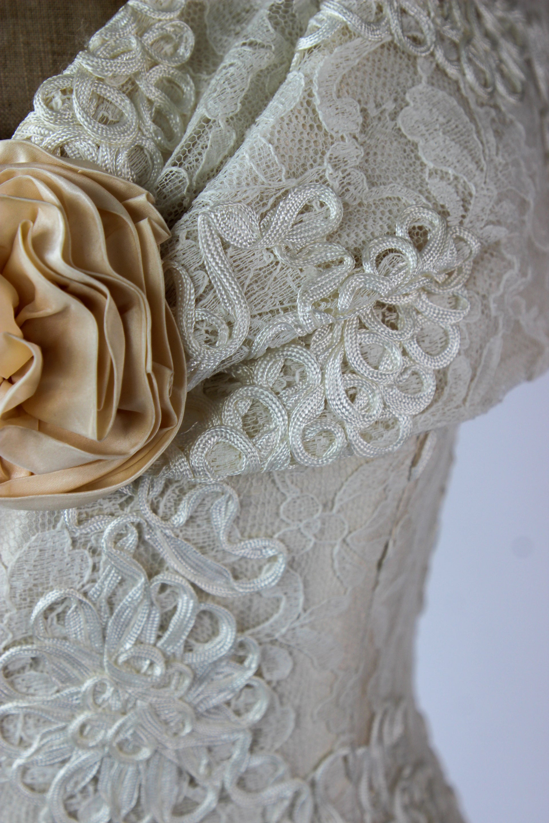 Designer Anna Christina of London Silk Corset Wedding Dress // Cocktail Dress // Size S