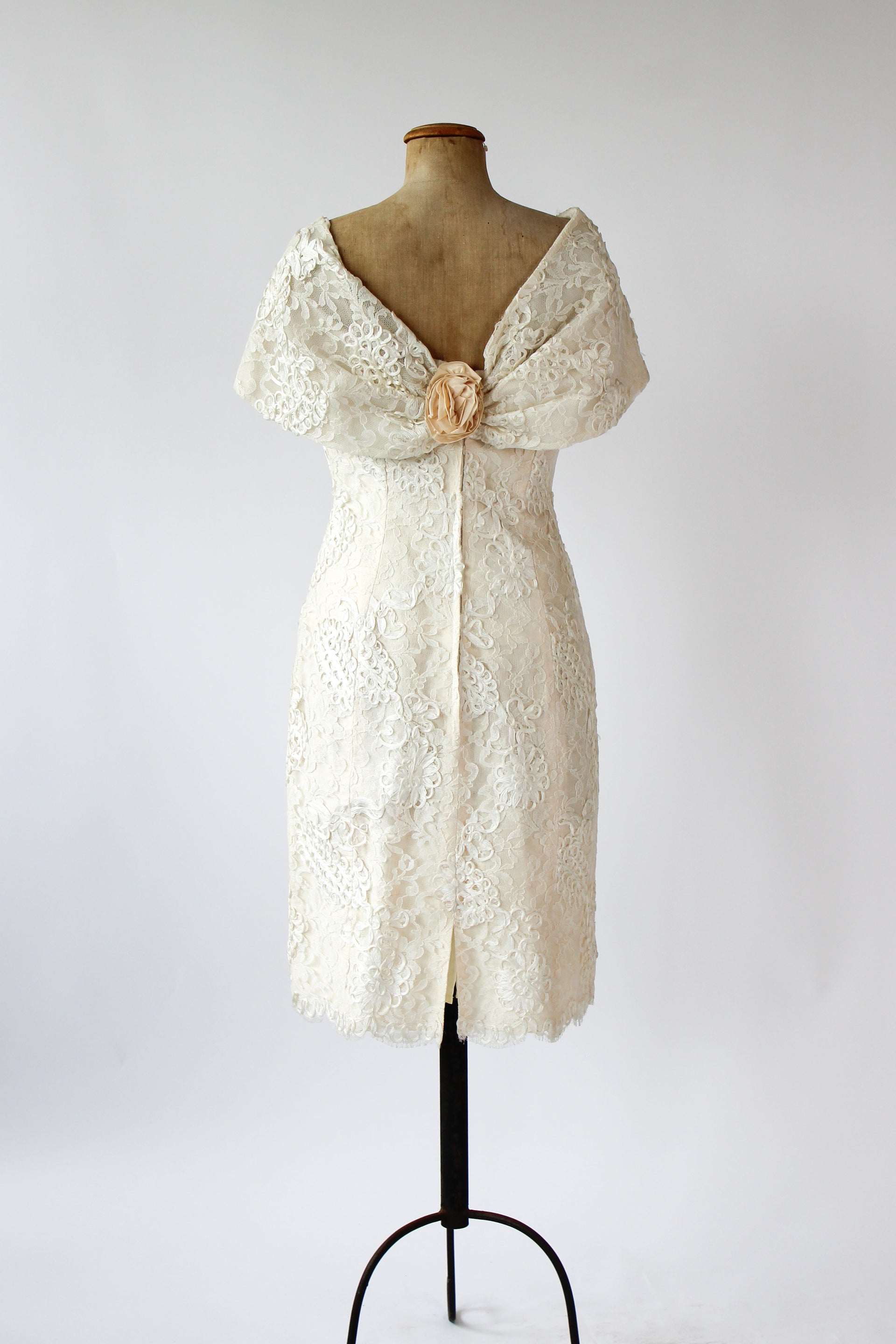 Designer Anna Christina of London Silk Corset Wedding Dress // Cocktail Dress // Size S