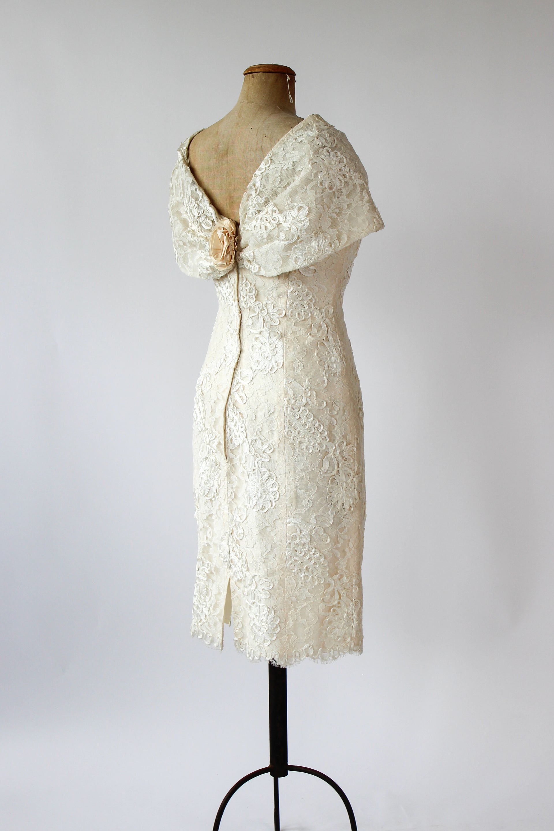 Designer Anna Christina of London Silk Corset Wedding Dress // Cocktail Dress // Size S