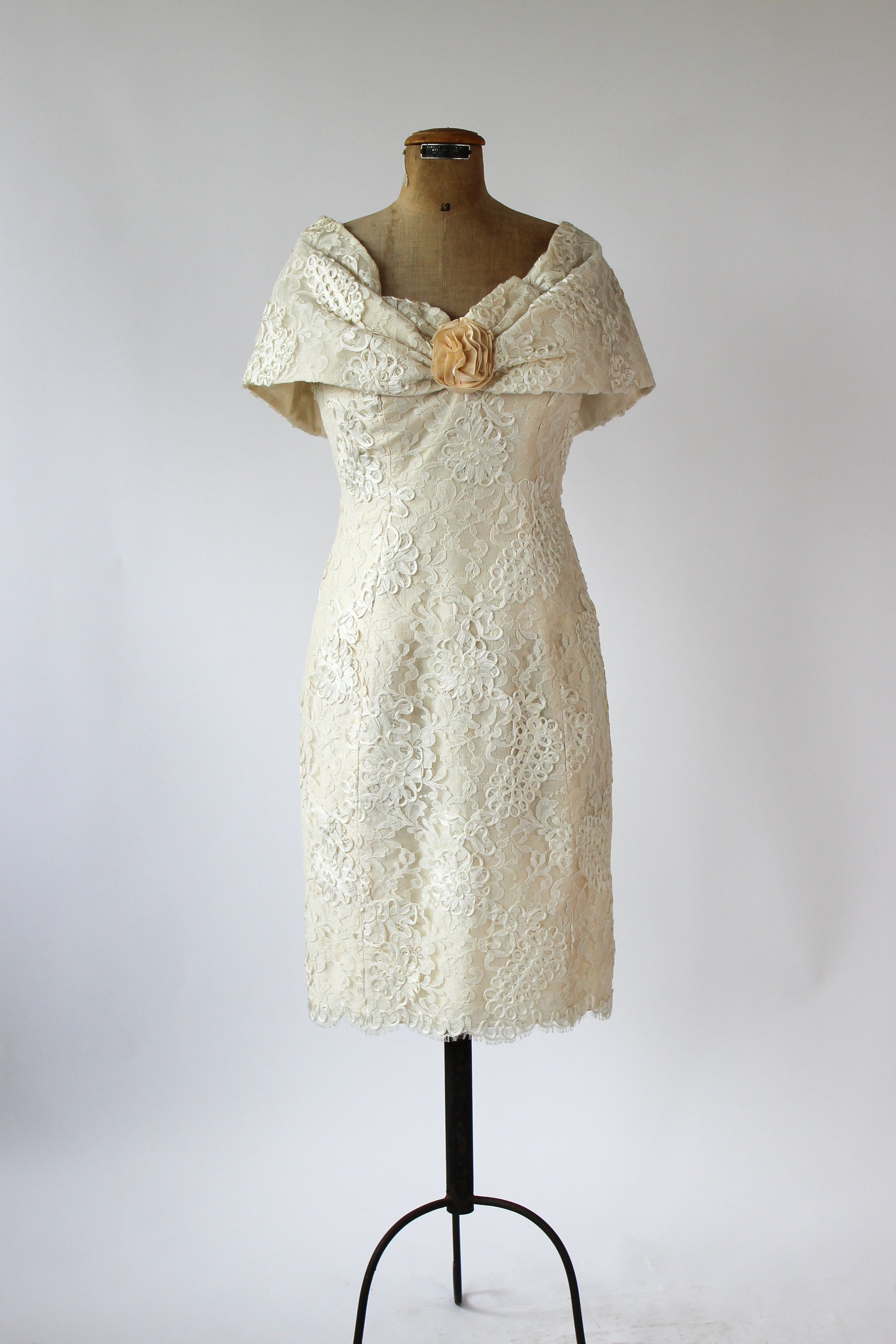 Designer Anna Christina of London Silk Corset Wedding Dress // Cocktail Dress // Size S