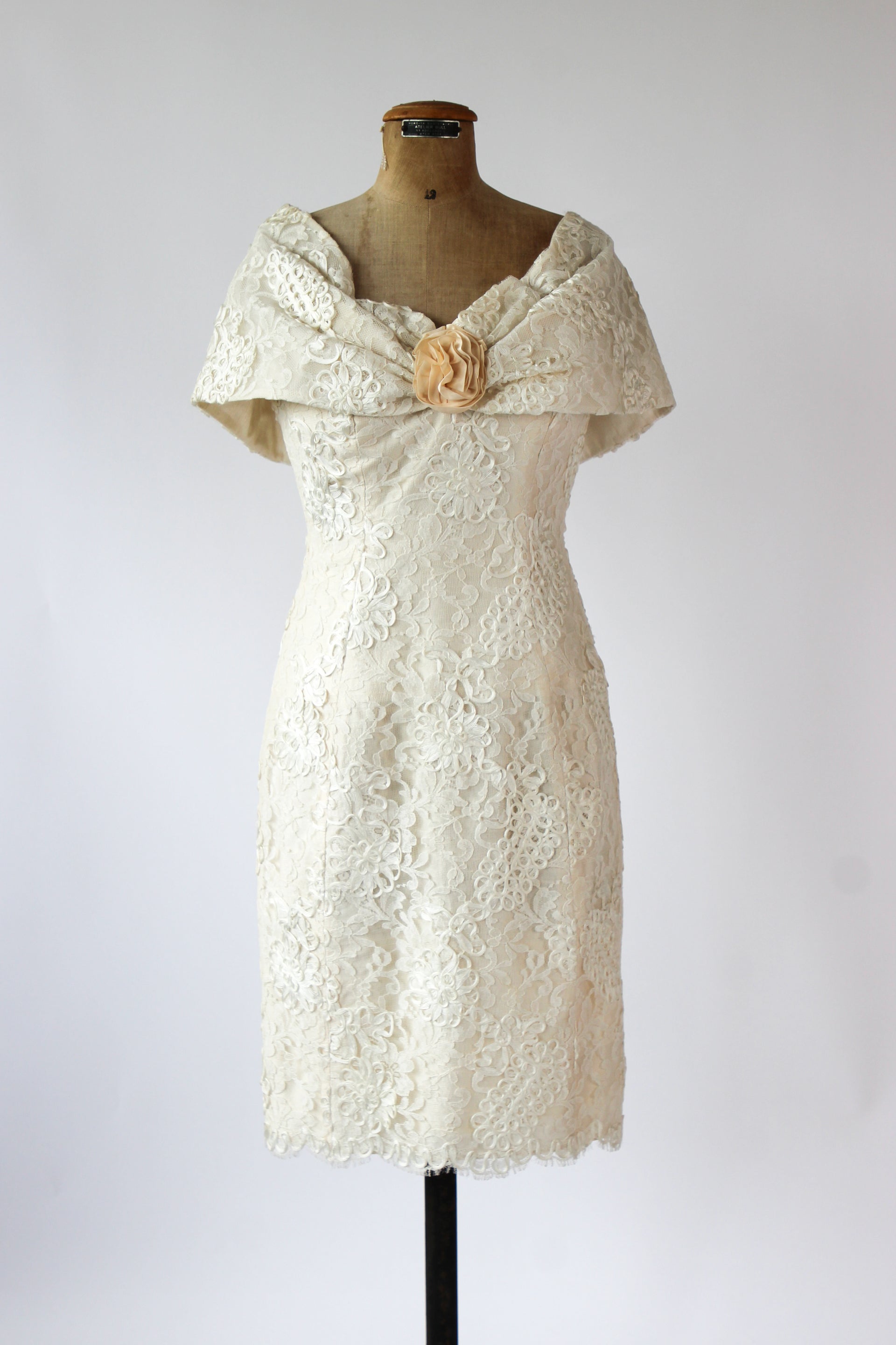 Designer Anna Christina of London Silk Corset Wedding Dress // Cocktail Dress // Size S