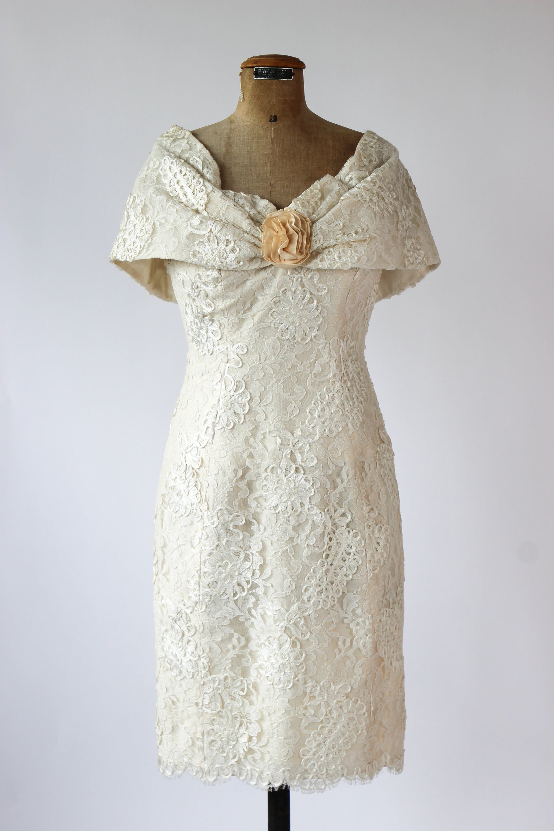 Designer Anna Christina of London Silk Corset Wedding Dress // Cocktail Dress // Size S