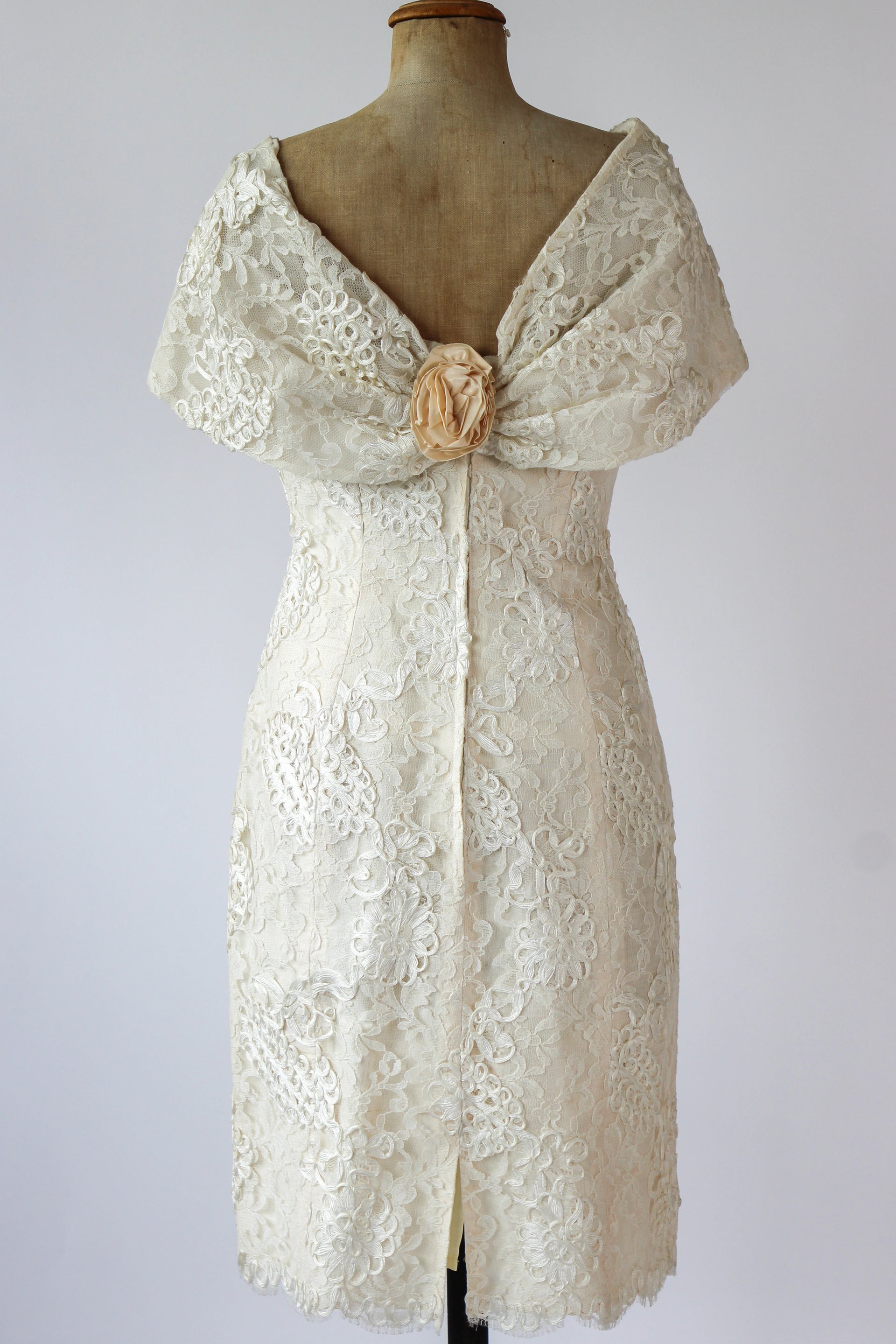 Designer Anna Christina of London Silk Corset Wedding Dress // Cocktail Dress // Size S