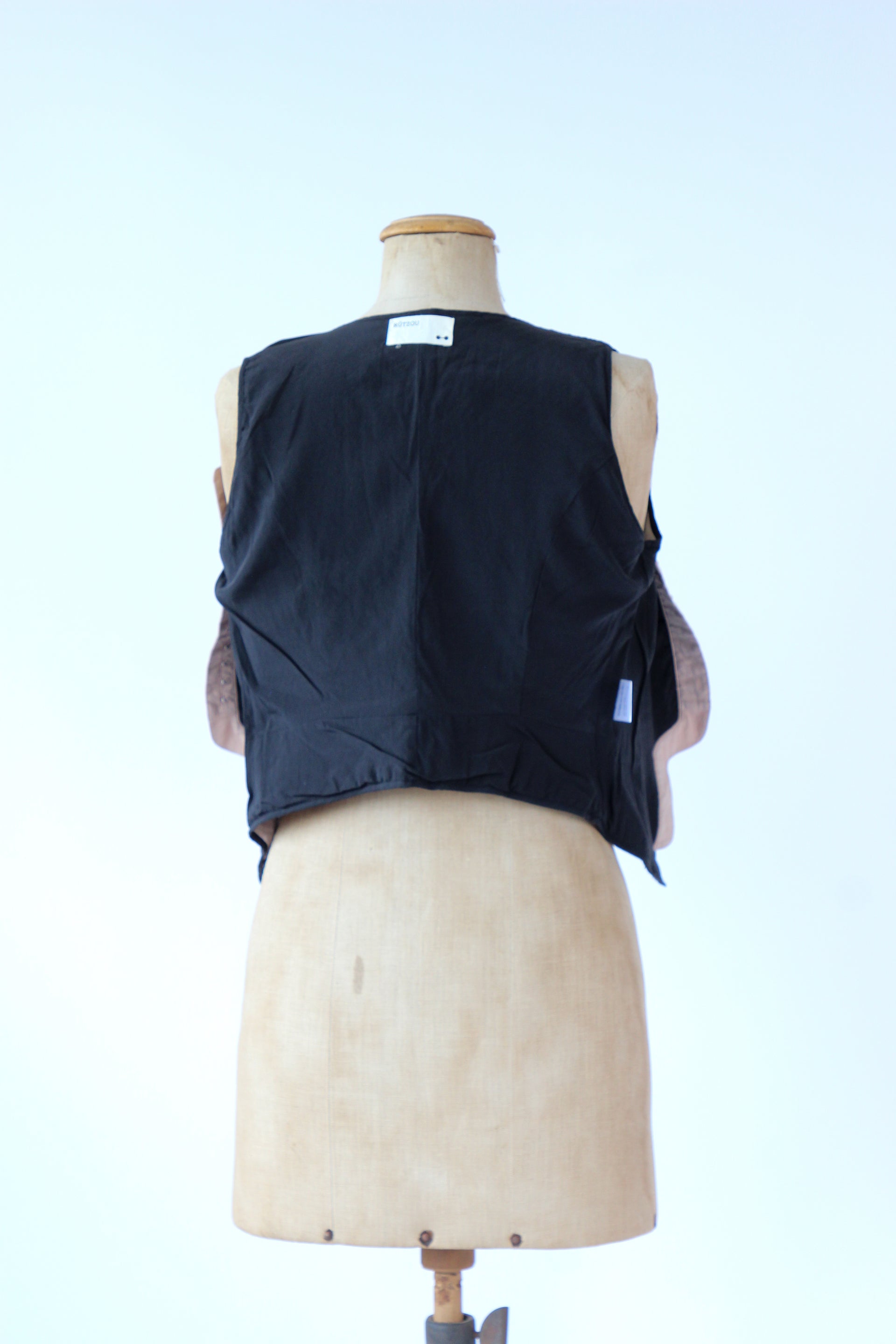 Vintage Colorfull Quilted Silk Vest // Size S