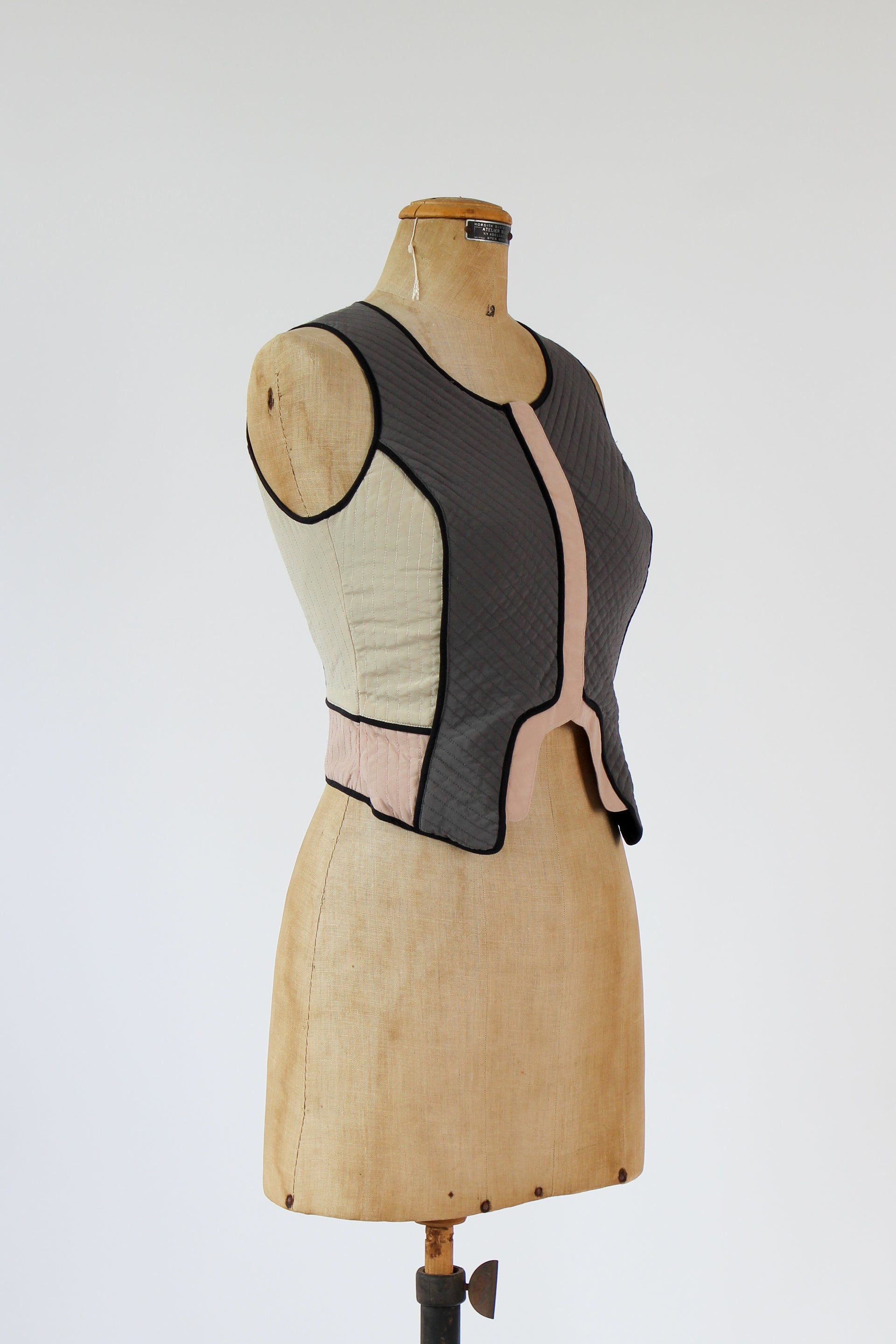 Vintage Colorfull Quilted Silk Vest // Size S