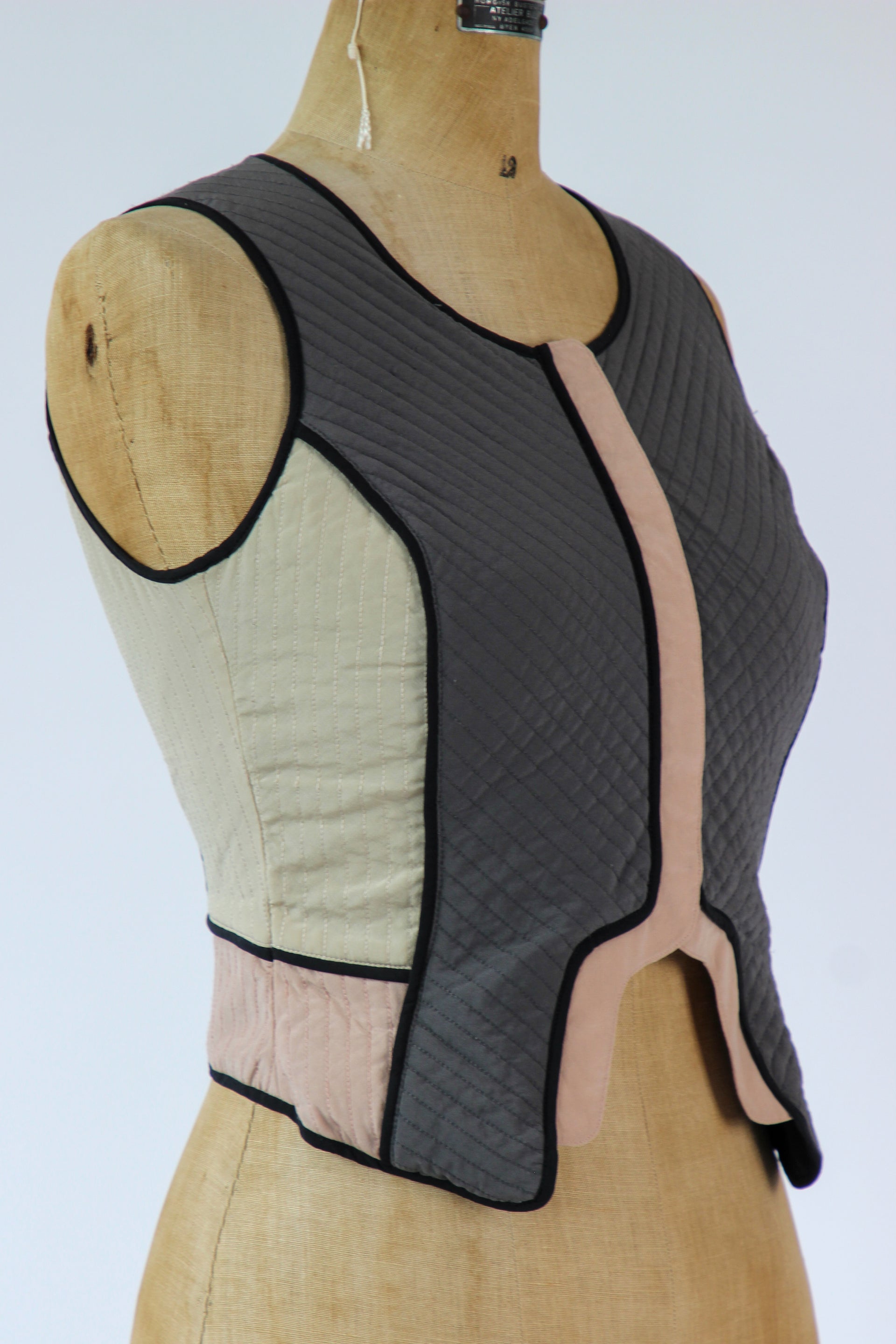 Vintage Colorfull Quilted Silk Vest // Size S
